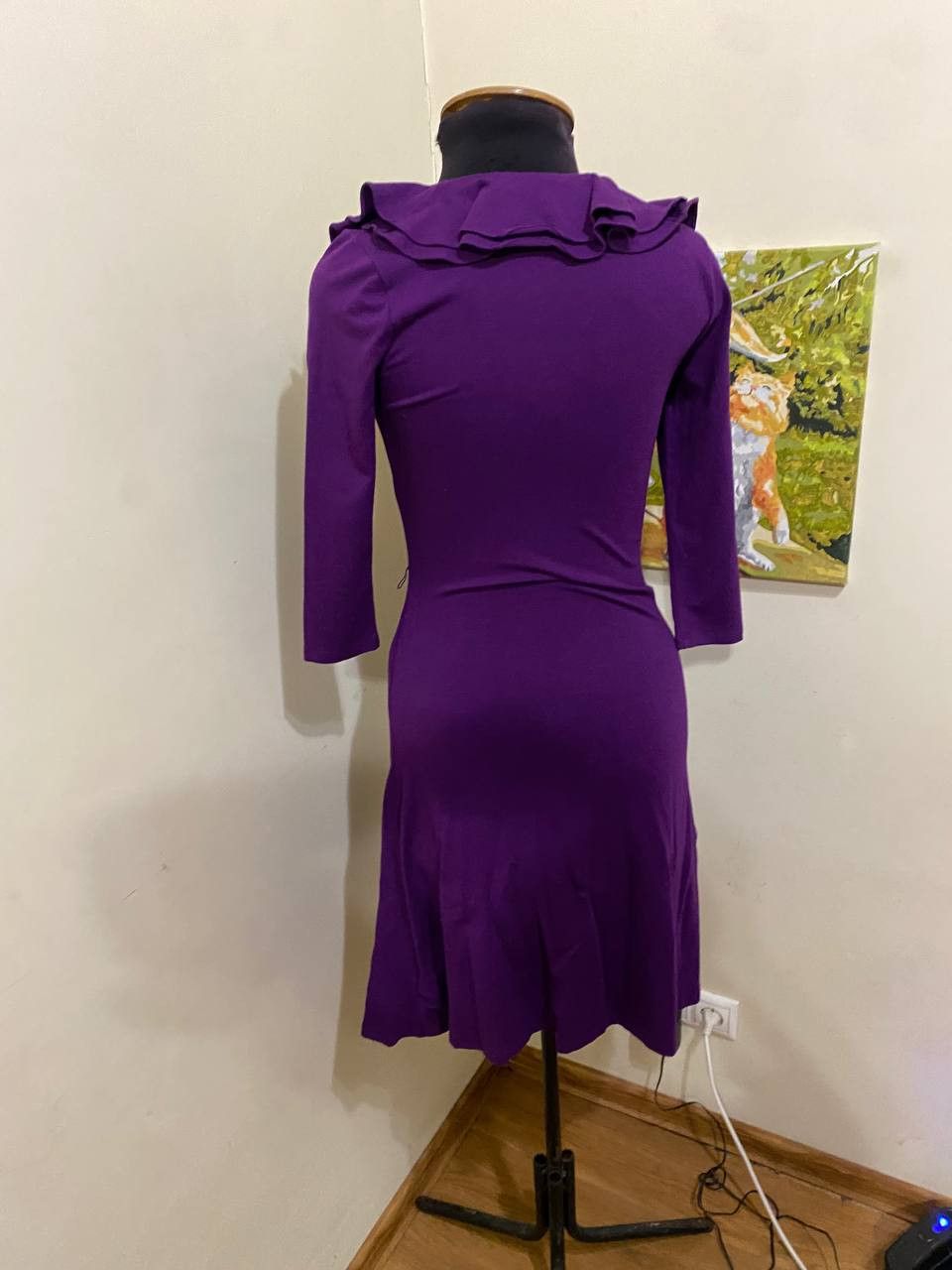 Ralph Lauren Lauren Ralph Lauren purple ruffle ruched midi dress Size XS / US 0-2 / IT 36-38 - 6 Thumbnail