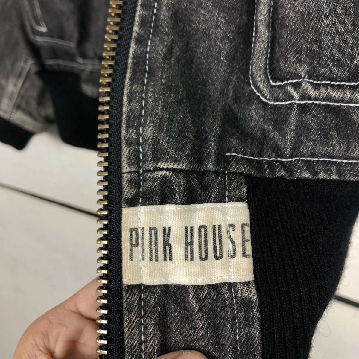 Japanese Brand 🔥VINTAGE DENIM BOMBER JACKET PINK HOUSE ISSEY MIYAKE Size US M / EU 48-50 / 2 - 18 Thumbnail