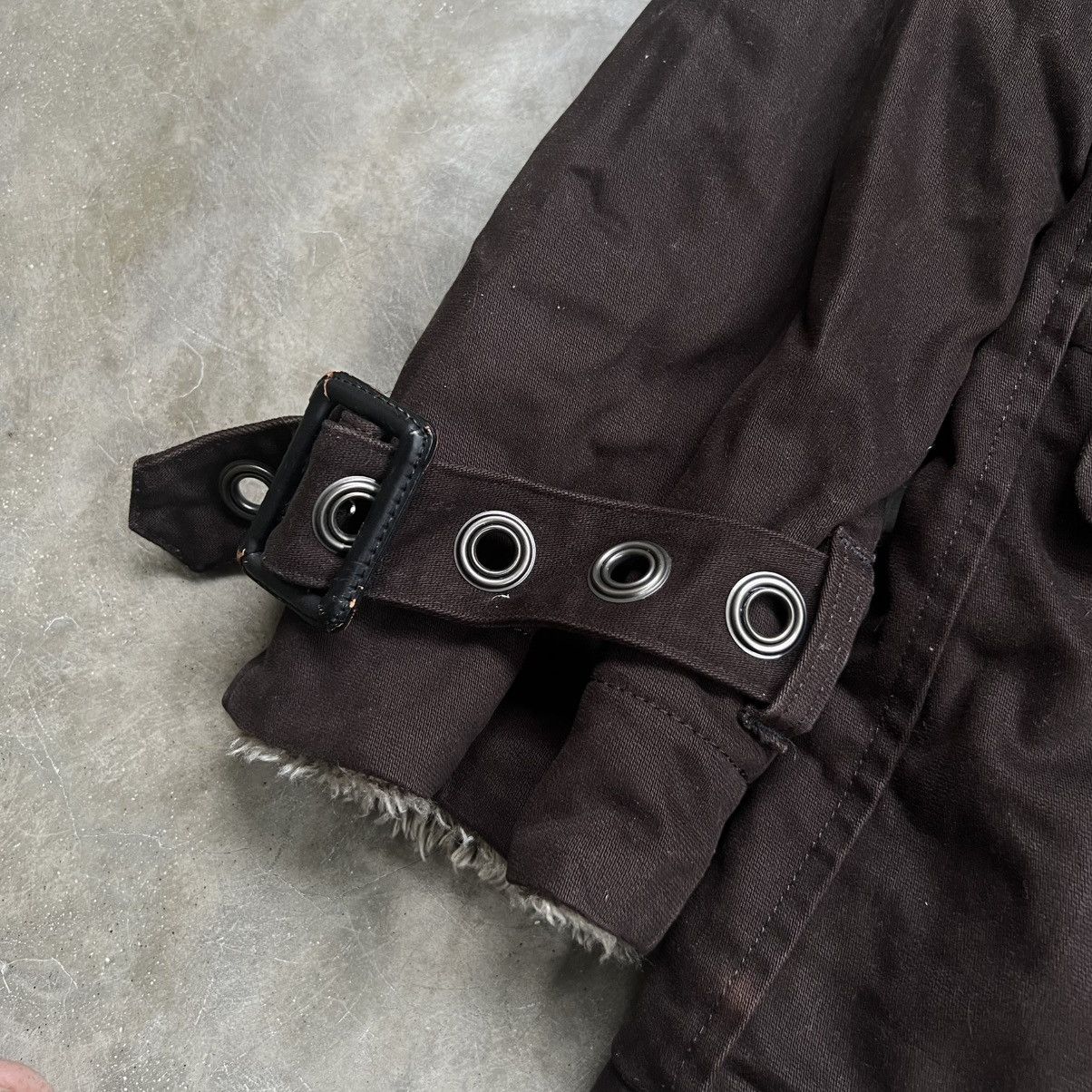 14th Addiction 2000s Edge Rupert Fur Biker Jacket Buckle Cuff Brown Size US M / EU 48-50 / 2 - 5 Thumbnail