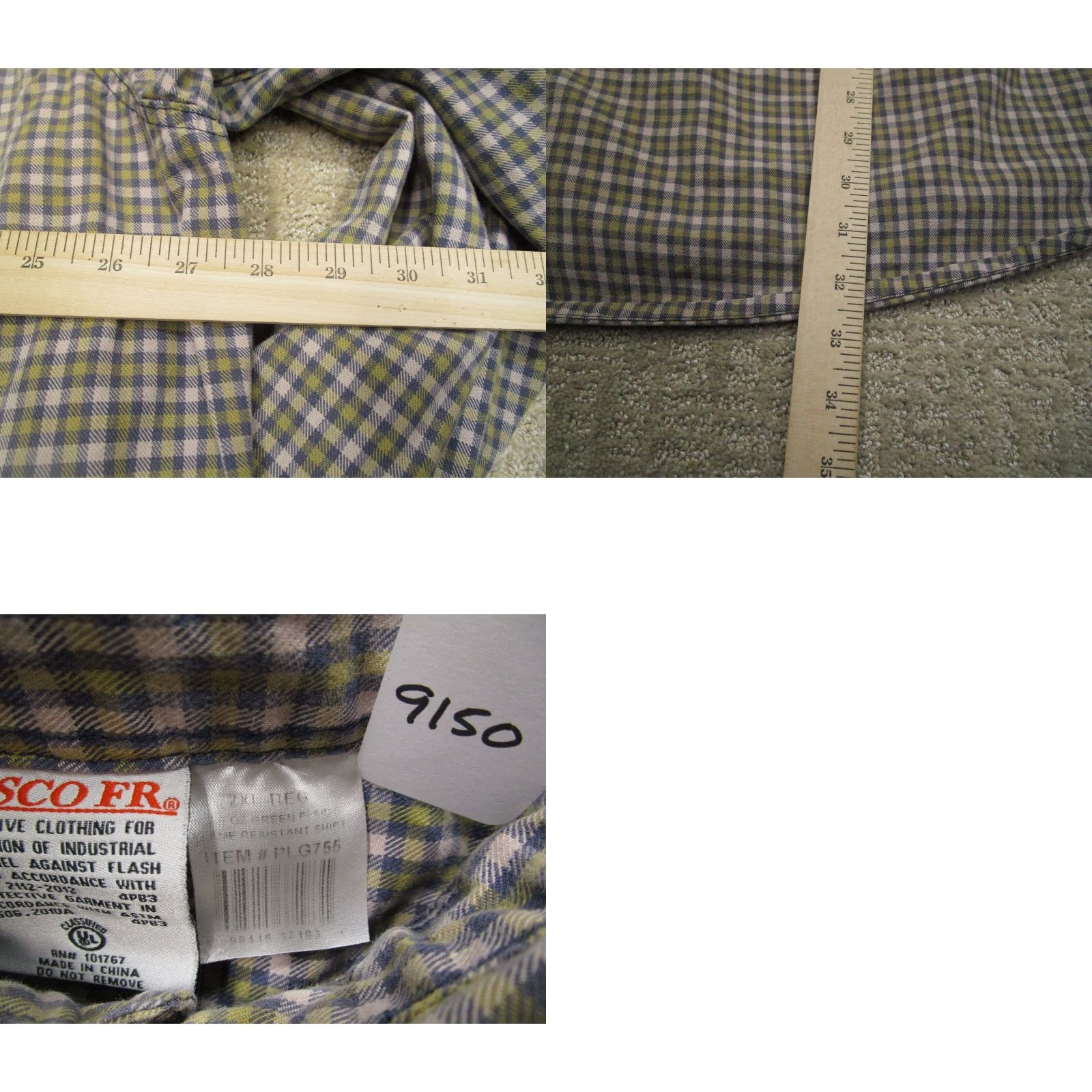 Vintage Rasco FR Shirt Men 2XL Green Button-Down Plaid Twill Long Sleeve Workwear FR Shirt Men Green 2XL Size US XXL / EU 58 / 5 - 8 Thumbnail