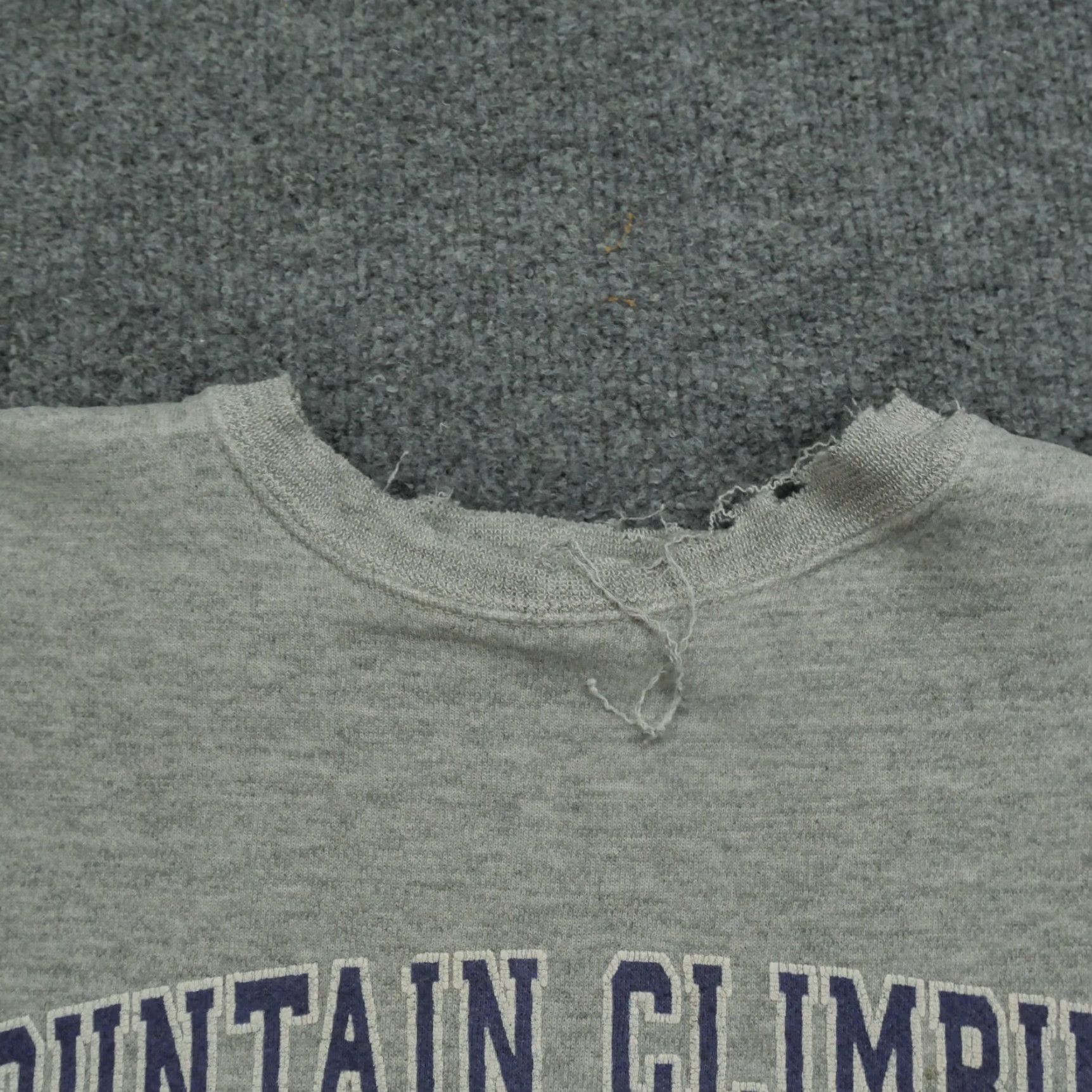 Vintage VINTAGE Mountain Climbing Sweatshirt Adult Large Grey 90s Distressed Logo Pullover Unisex Mens Womens Size US L / EU 52-54 / 3 - 5 Thumbnail