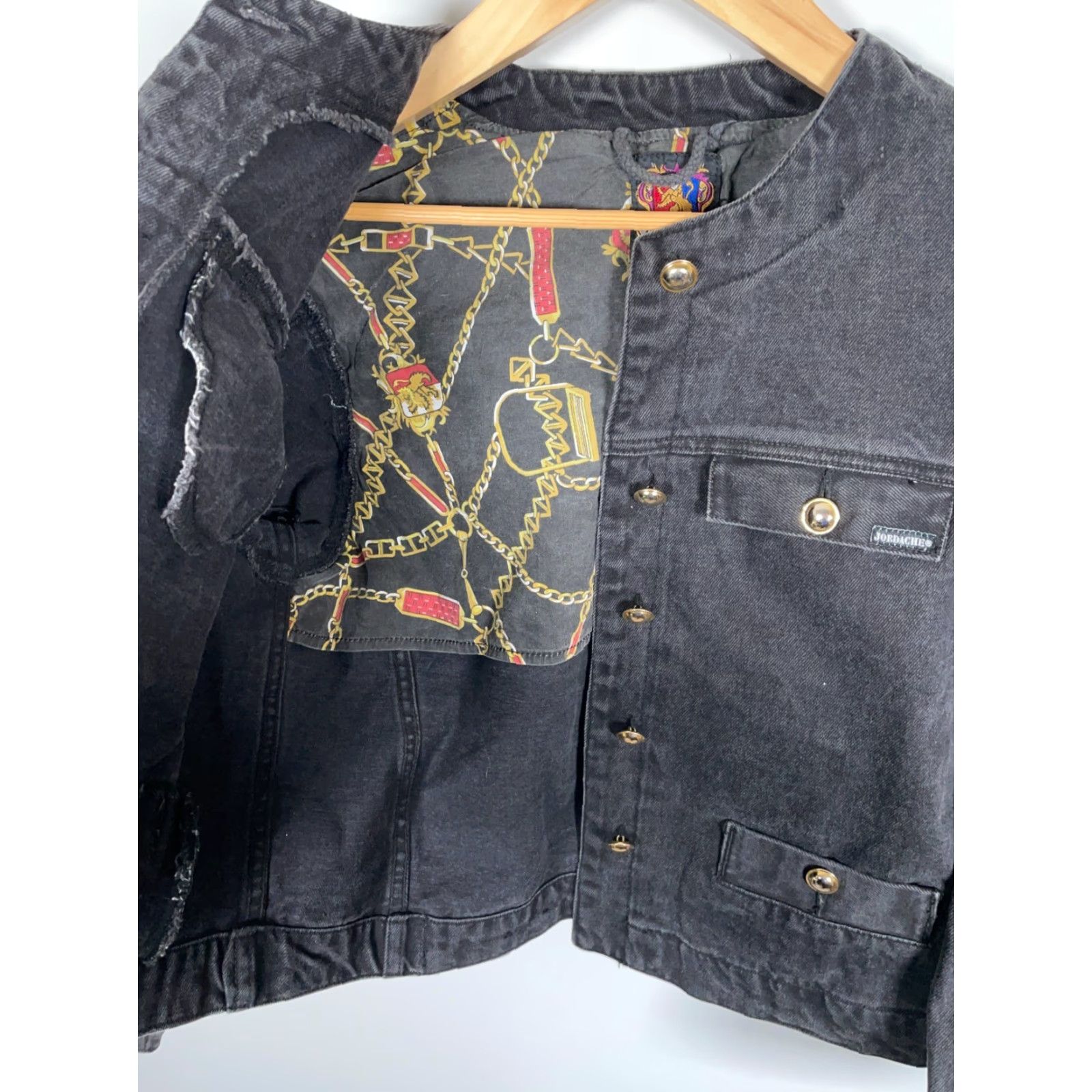 Jordache Vintage Jordache Concepts Jean Jacket Women's Large Black Denim Boxy Fit Trucker Shirt Size 36" / US 14 / IT 50 - 4 Thumbnail