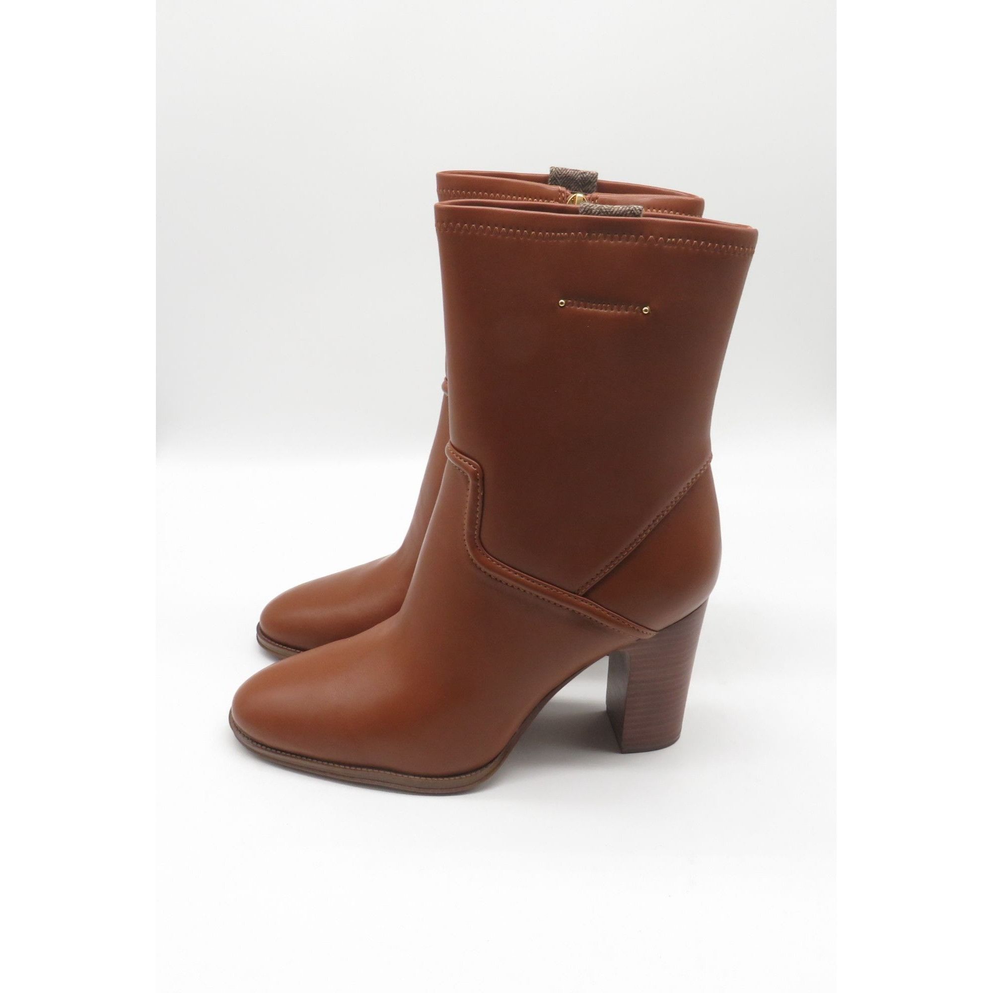 Franco Sarto Franco Sarto Cognac Faux Leather Heeled Ankle Boots 9.5M Zi Size US 9.5 / IT 39.5 - 5 Thumbnail