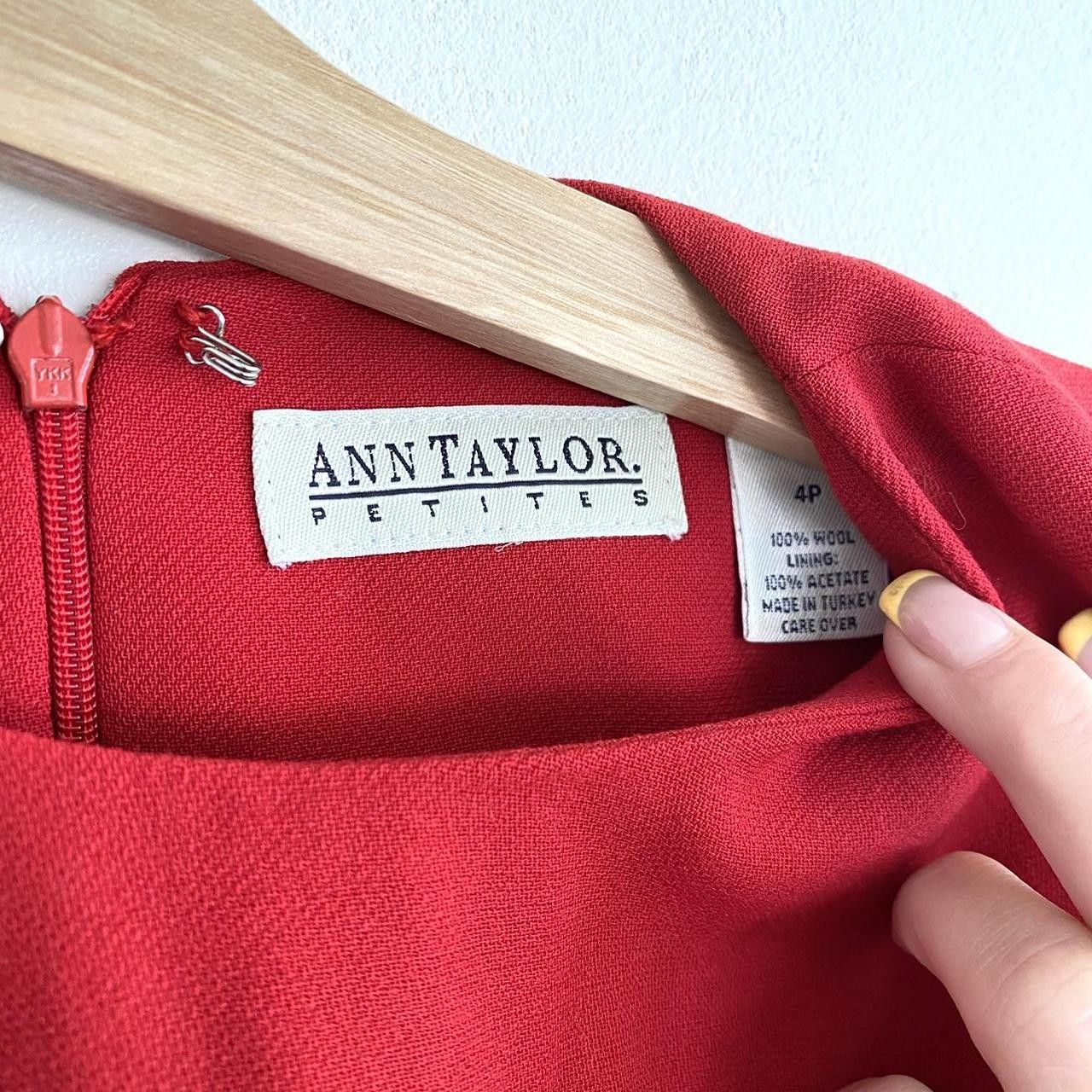 Ann Taylor ANN TAYLOR PETITE WOOL RED MINI DRESS WOMENS SIZE 4 PETITES Size S / US 4 / IT 40 - 6 Thumbnail