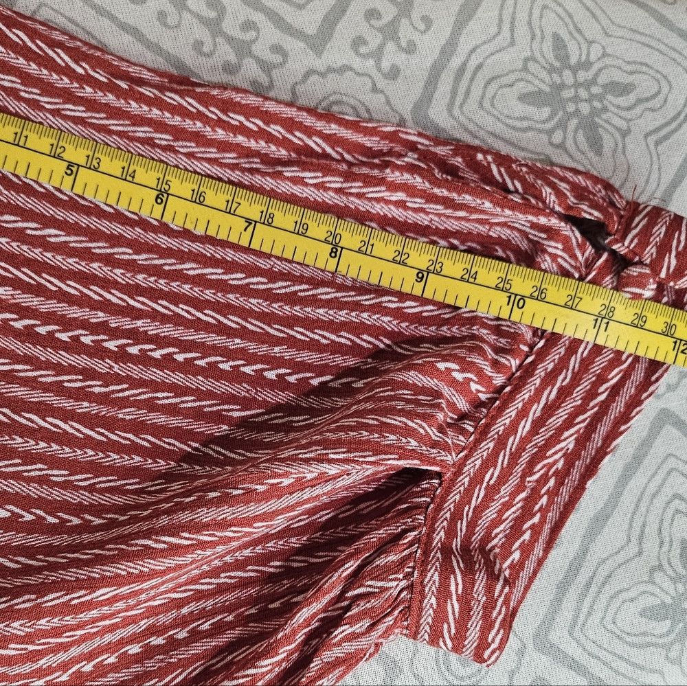 Other Hayden LA Rust Red Cream Striped Boho Short Sleeve Maxi Dre Size L / US 10 / IT 46 - 6 Thumbnail