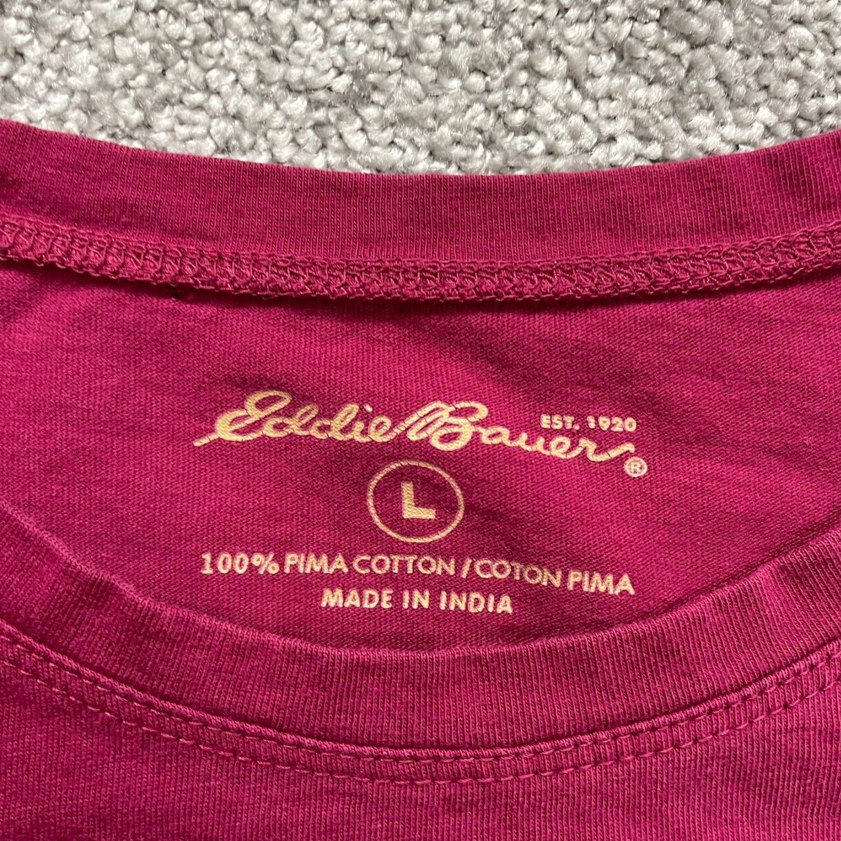 Eddie Bauer Eddie Bauer Shirt Women L Red Round Neck Cotton Long Sleeve Basic Casual Regular Fit Size L / US 10 / IT 46 - 6 Thumbnail