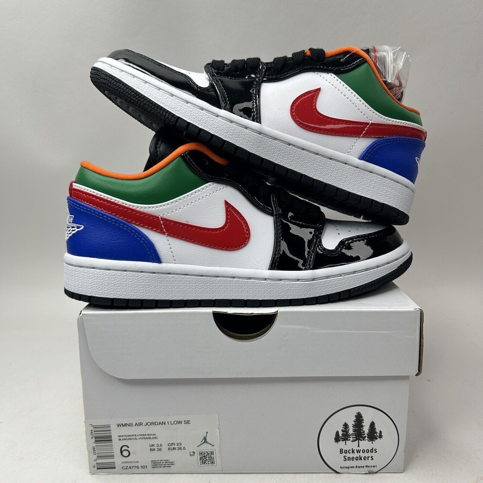 Nike Nike Air Jordan 1 Low SE “Black Toe Multi-Color” 2023 Size US 6 / IT 36 - 1 Thumbnail