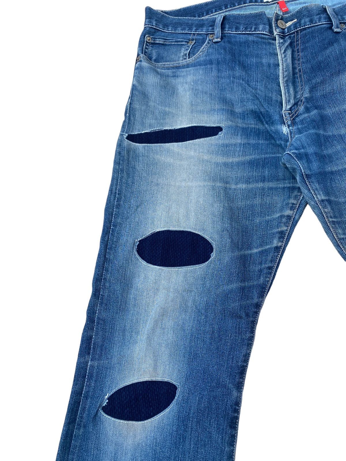Uniqlo Rework Patchwork Distressed Uniqlo Denim Pant Size US 35 - 4 Thumbnail
