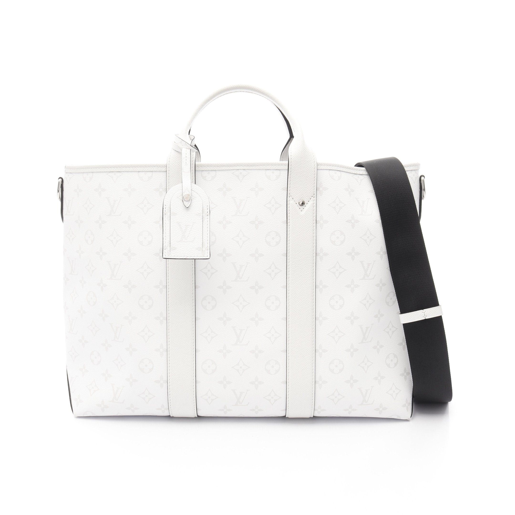Louis Vuitton Louis Vuitton Weekend Tote Nm Taigarama Bron Handbag Bag Leather White Size ONE SIZE - 1 Thumbnail