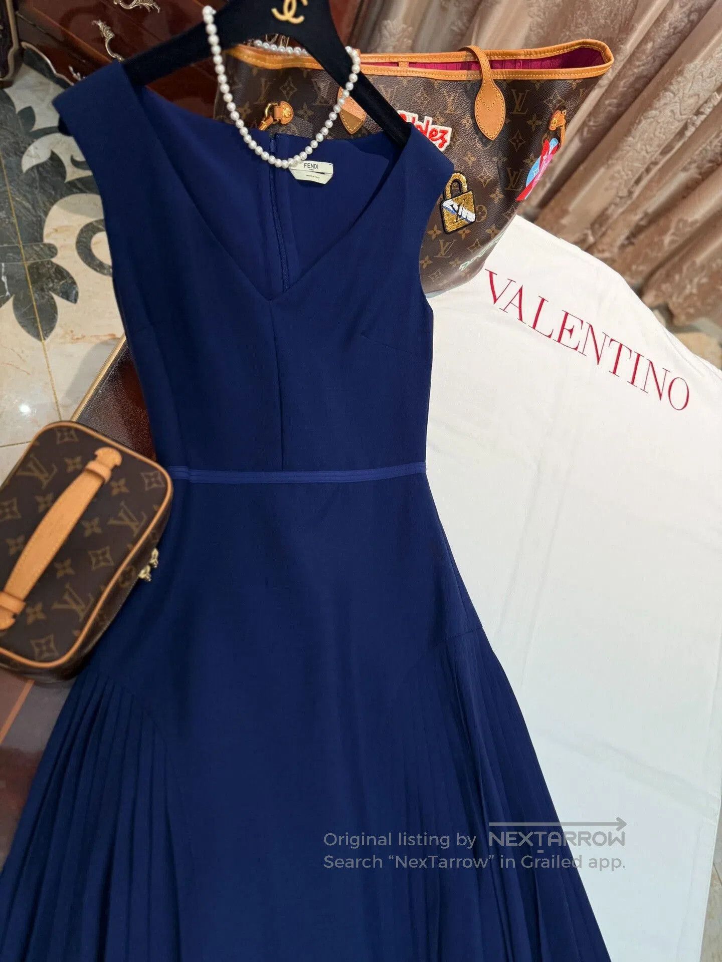 Fendi elegant fendi wool silk long dress. Size M / US 6-8 / IT 42-44 - 4 Thumbnail