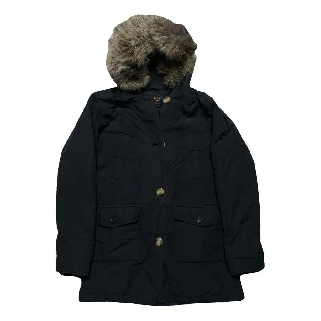 Image of Vintage x Woolrich Woolen Mills Woolrich Puffer Coat Parka Jacket in Black Navy, Women's (Size XL)