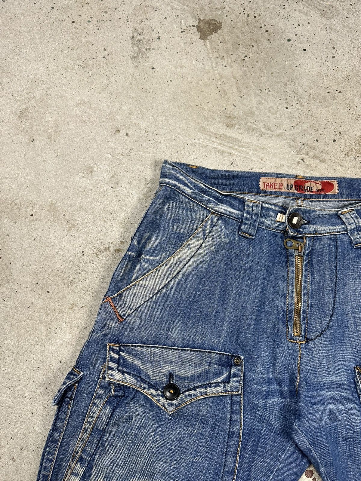 Japanese Brand Vintage Y2K Take Two Upgrade Cargo Denim Shorts Jeans Japan Size US 32 / EU 48 - 4 Thumbnail