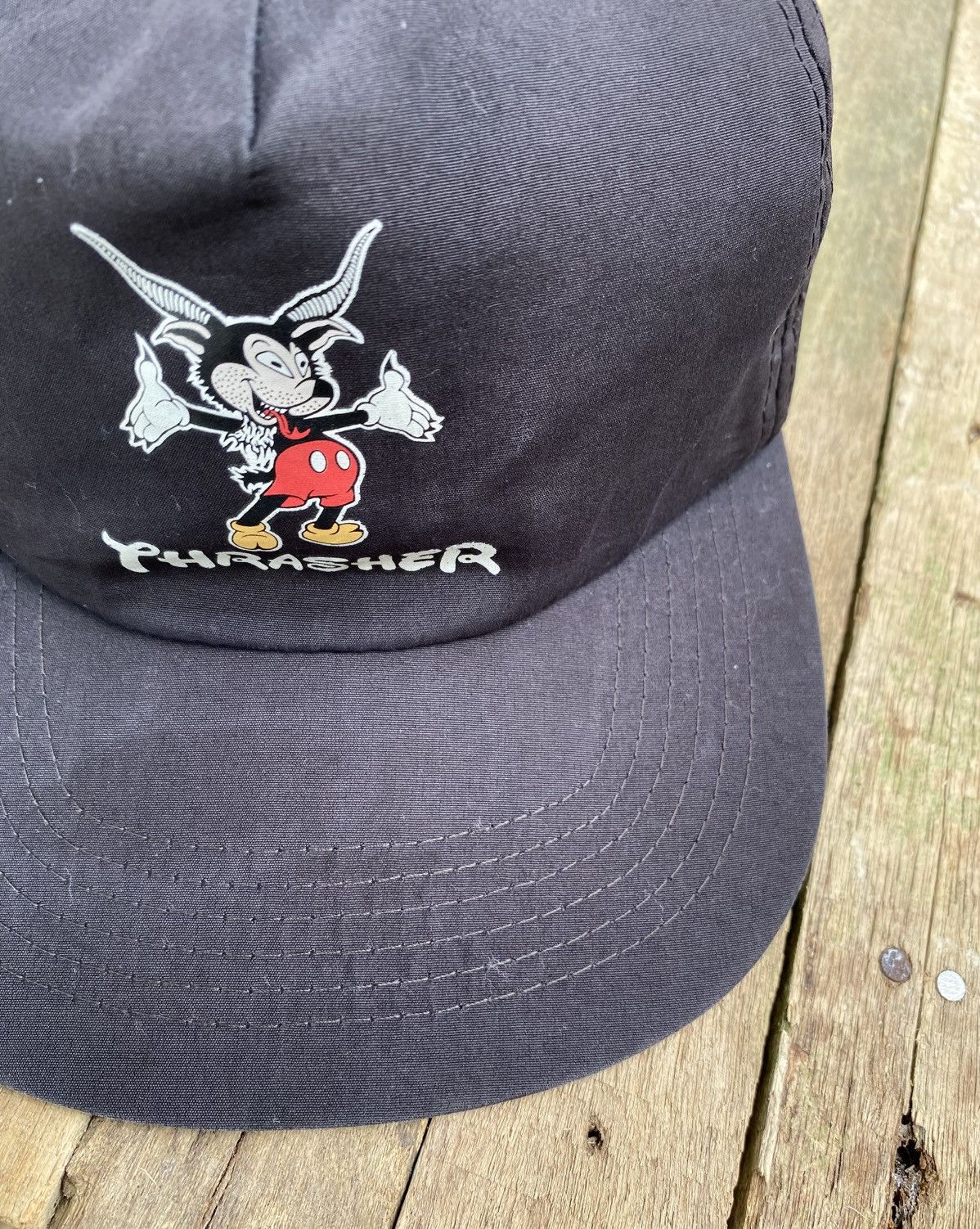 Vintage Rare🔥Vintage Thrasher Mickey Mouse Goat Baphomet Cap Hats Size ONE SIZE - 3 Thumbnail