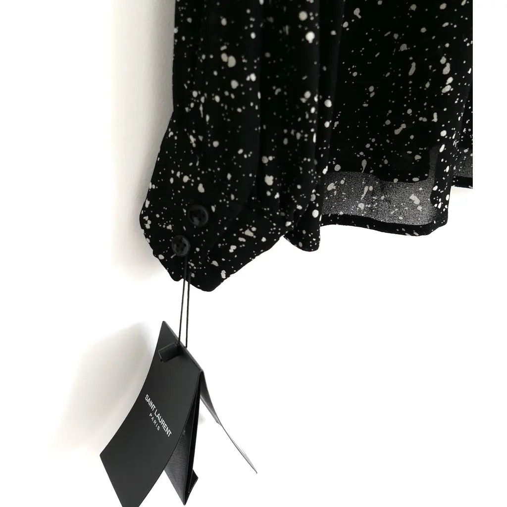 Saint Laurent Paris Saint Laurent Pre-Fall 2015 Star Print Lace Collar Blouse Size XS / US 0-2 / IT 36-38 - 5 Thumbnail
