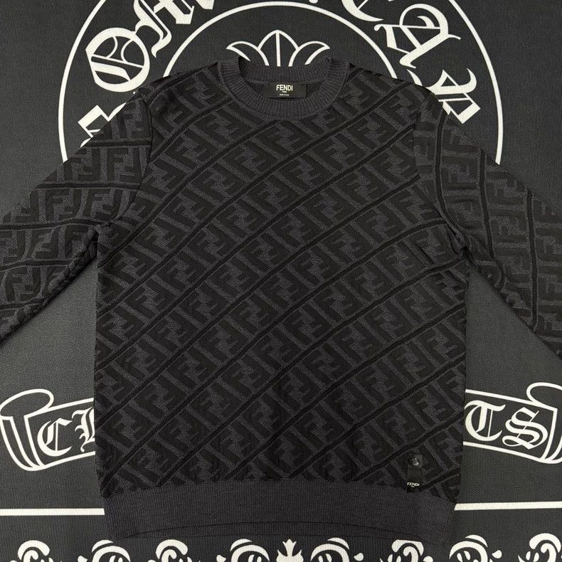 Fendi Fendi Double F Print Black Knit Sweater-yf Size US L / EU 52-54 / 3 - 1 Thumbnail