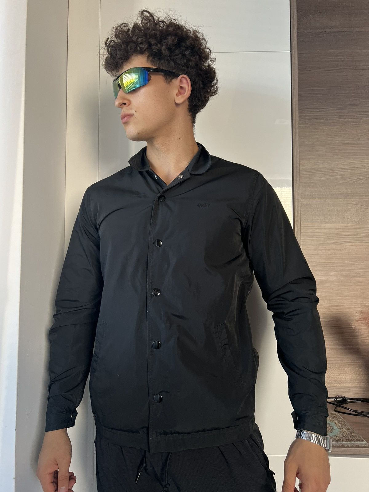 Designer × Obey ‼️Obey Big logo Streetwear Nylon Fleece Tech Coach Jacket‼️ Size US S / EU 44-46 / 1 - 20 Thumbnail