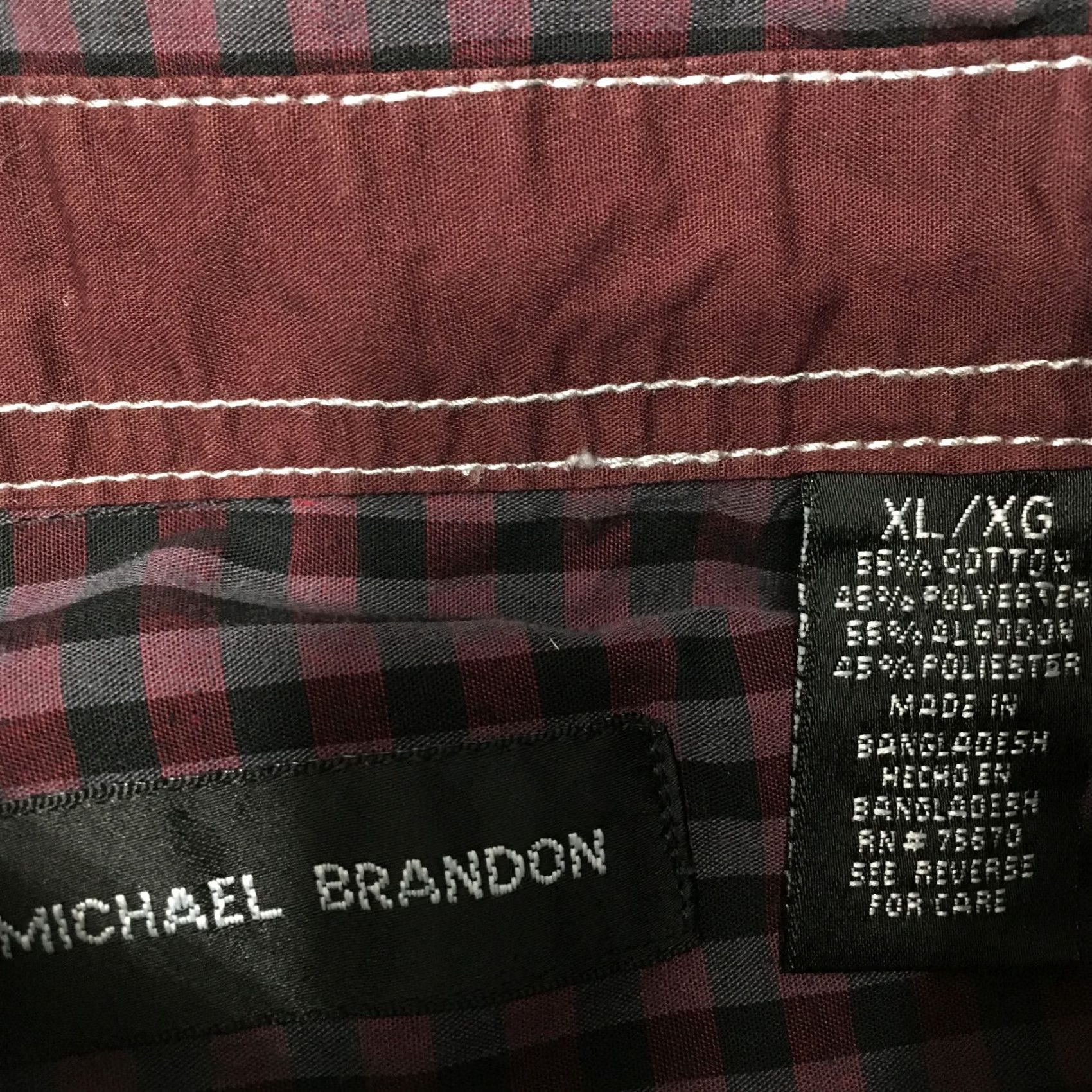 Vintage Michael Brandon Casual Shirt XL with Thread Accents Long Sleeve purple stripe Size US XL / EU 56 / 4 - 3 Thumbnail