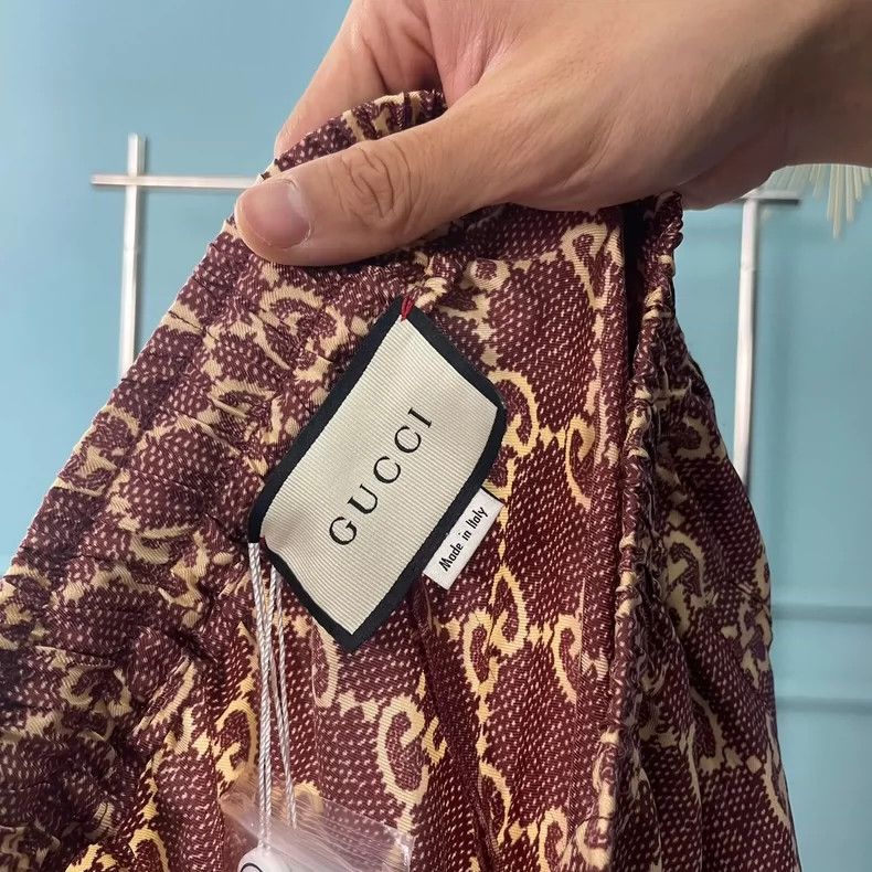 Gucci Gucci Size XS Mulberry silk full logo old flower trousers Size US 30 / EU 46 - 3 Thumbnail