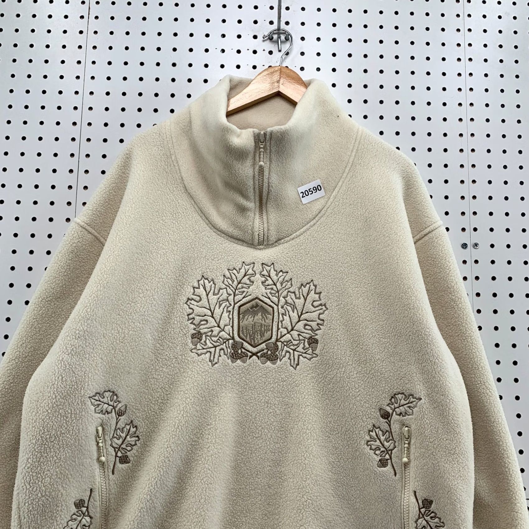 Vintage Sno Skins Fleece Shawl Neck Sweatshirt 1/4 Zip Pullover Women Large 27x29 LEAVES Size L / US 10 / IT 46 - 5 Thumbnail