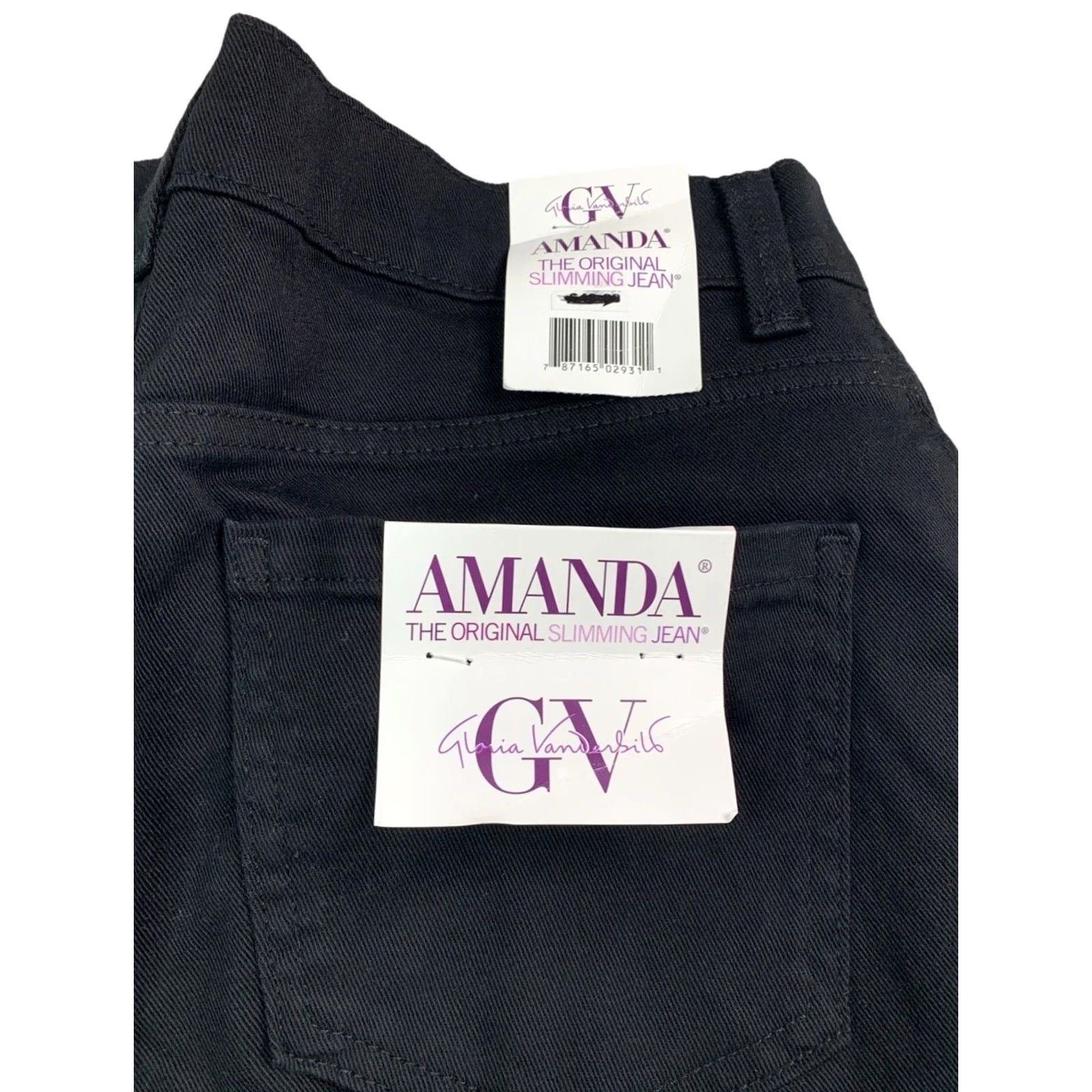 Gloria Vanderbilt VINTAGE Gloria Vanderbilt Amanda Jeans Black Slimming Womens Size 12 NWT-12702 Size 34" / US 12 / IT 48 - 5 Thumbnail