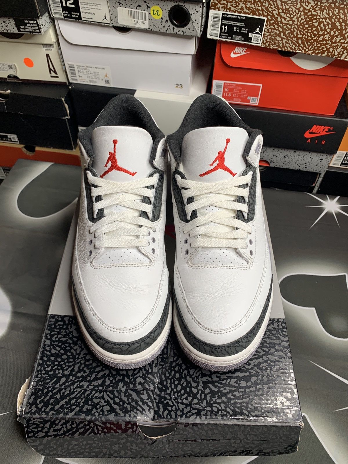 Nike Air Jordan 3 Retro Cement Grey Size US 10.5 / EU 43-44 - 4 Thumbnail