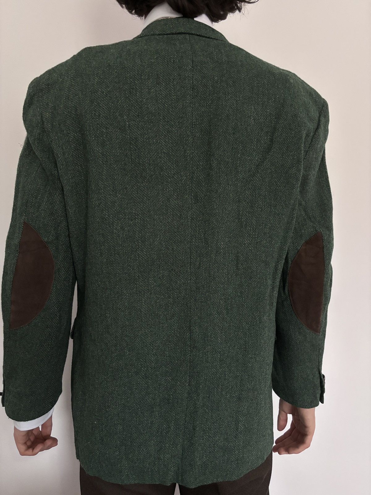 Other Vintage blazer wool herringbone leather buttons men L 52 EU Size US L / EU 52-54 / 3 - 3 Thumbnail