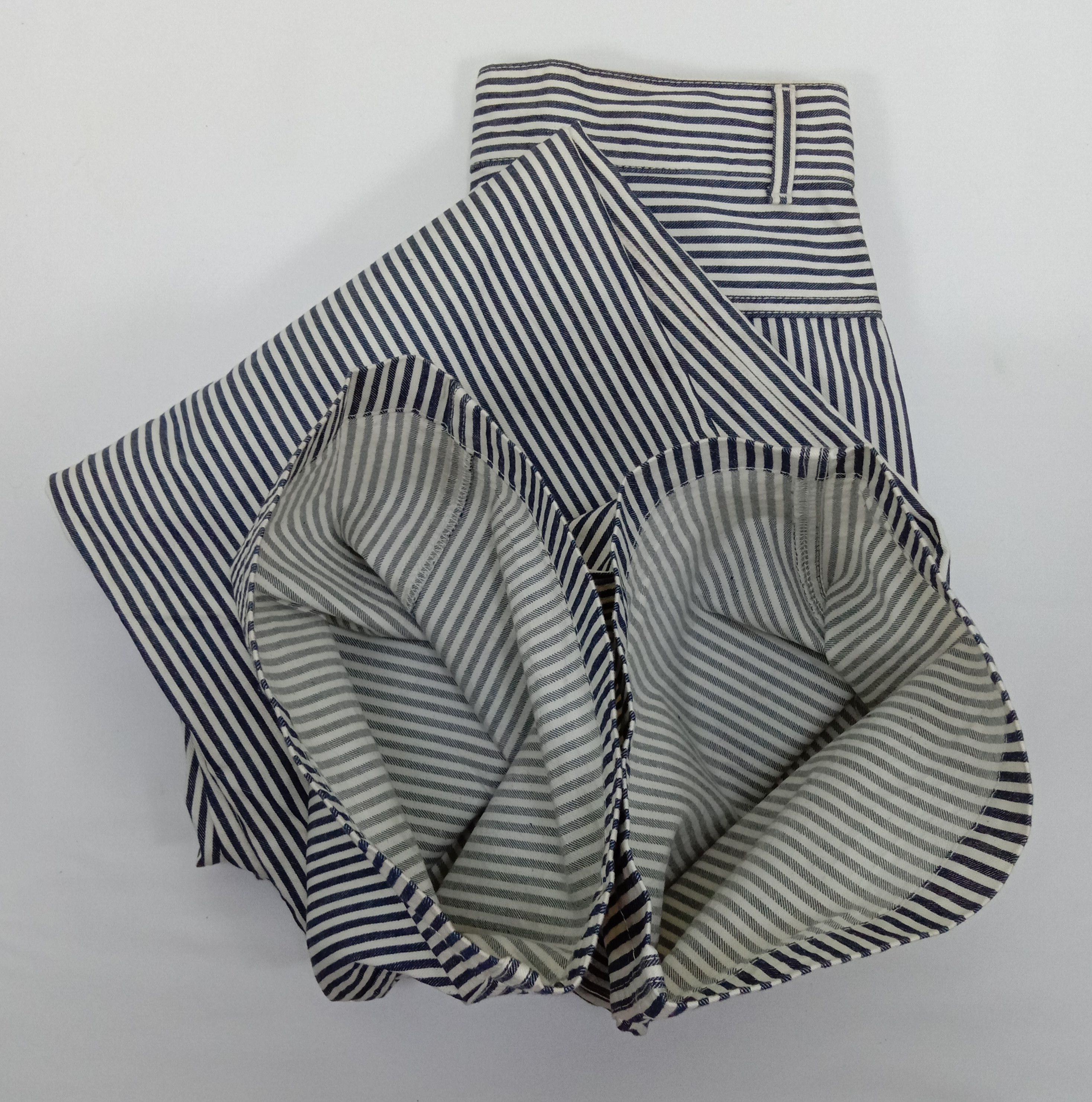 Japanese Brand Ordinary Fits Striped Wide Baggy Jeans Size 29" - 14 Thumbnail