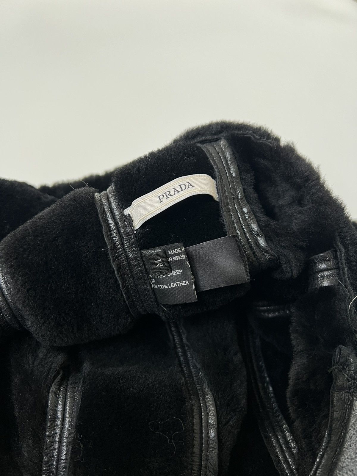 Prada Prada Leather Fur Shearling Hat Size ONE SIZE - 8 Thumbnail