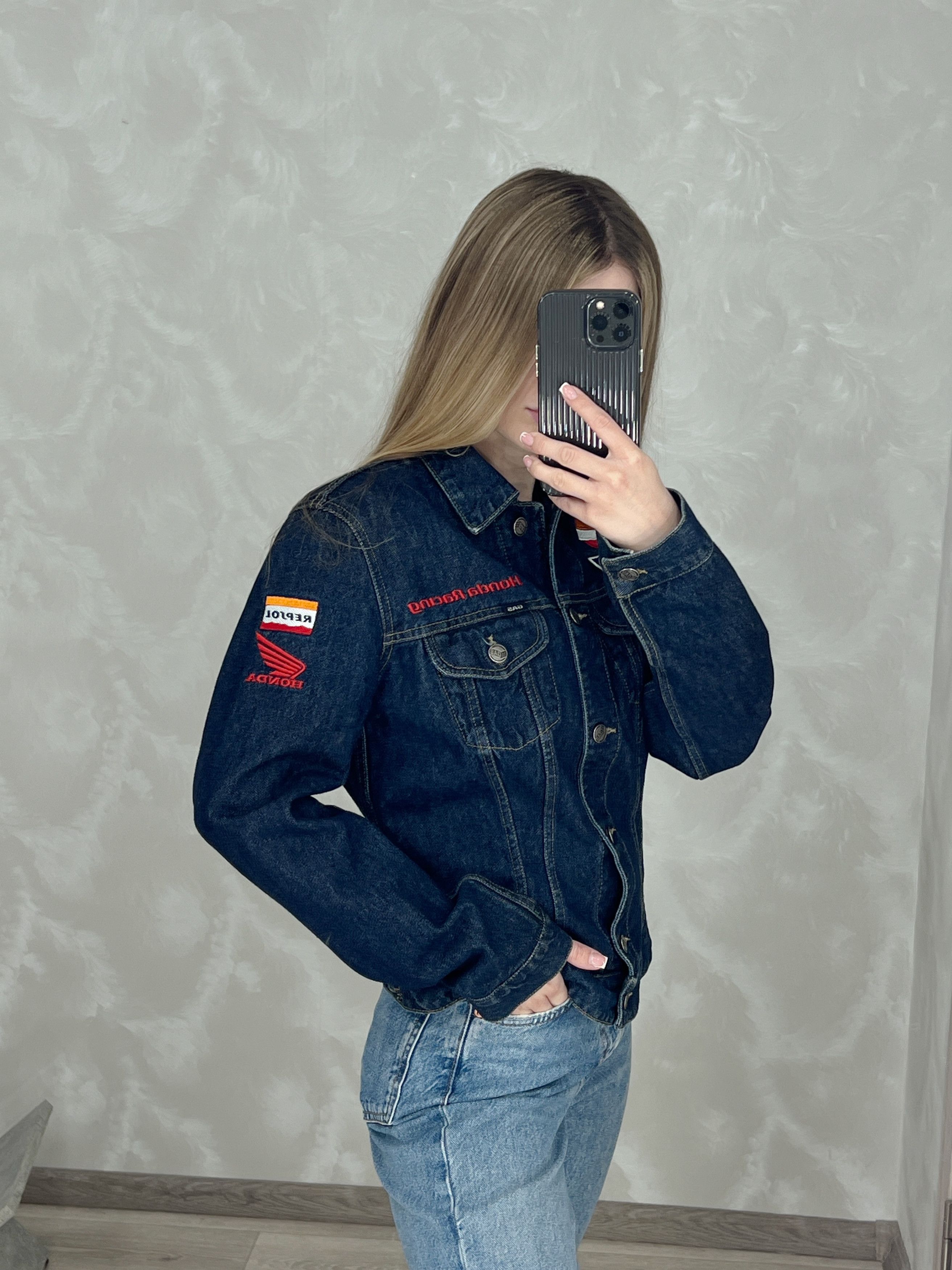 GAS × Honda Gas Denim Jacket Honda Repsol Racing Michelin Women Size L / US 10 / IT 46 - 11 Thumbnail