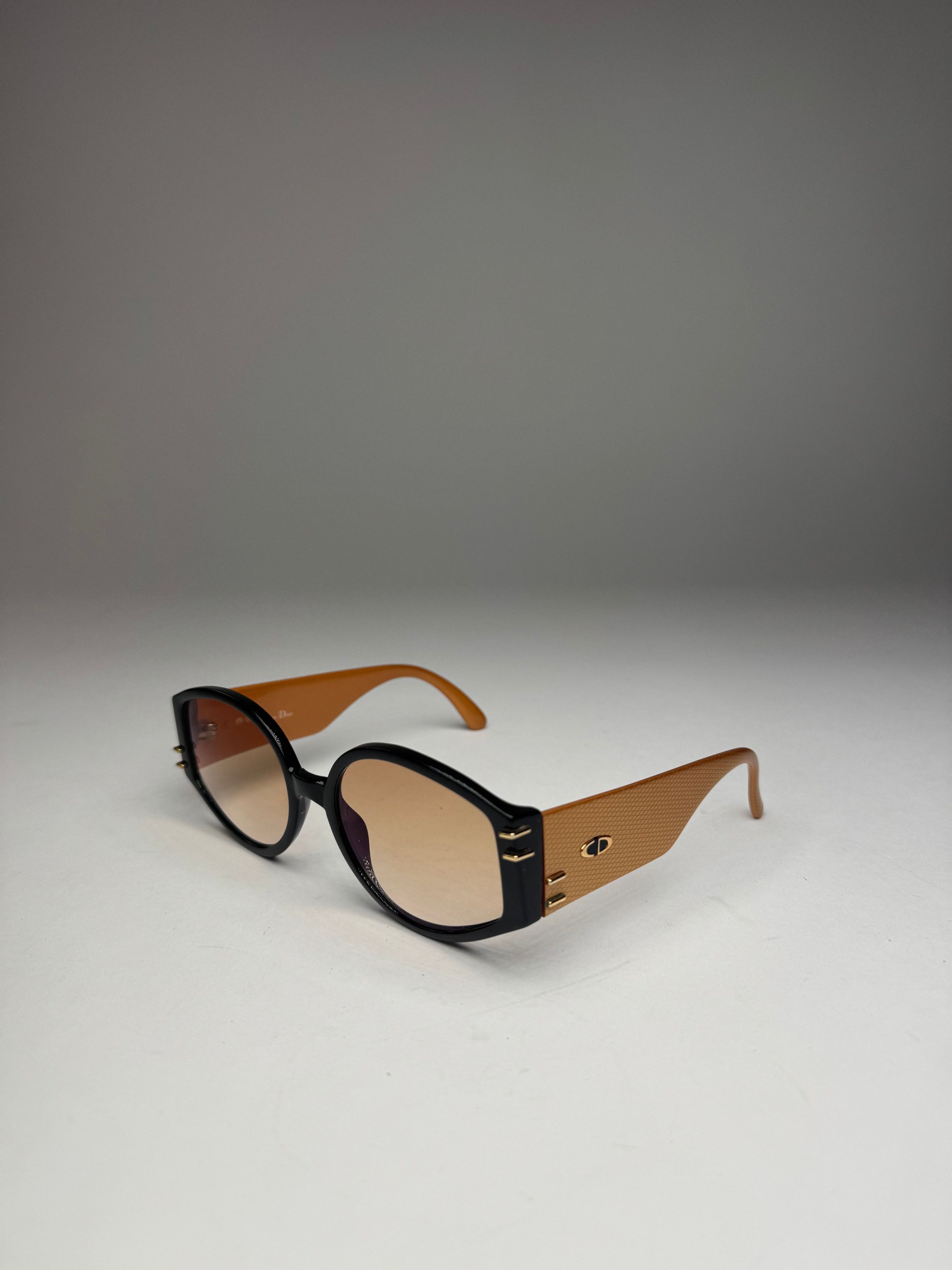 Dior Vintage Snake Emblossed Sunglasses Yellow Black Size ONE SIZE - 1 Thumbnail