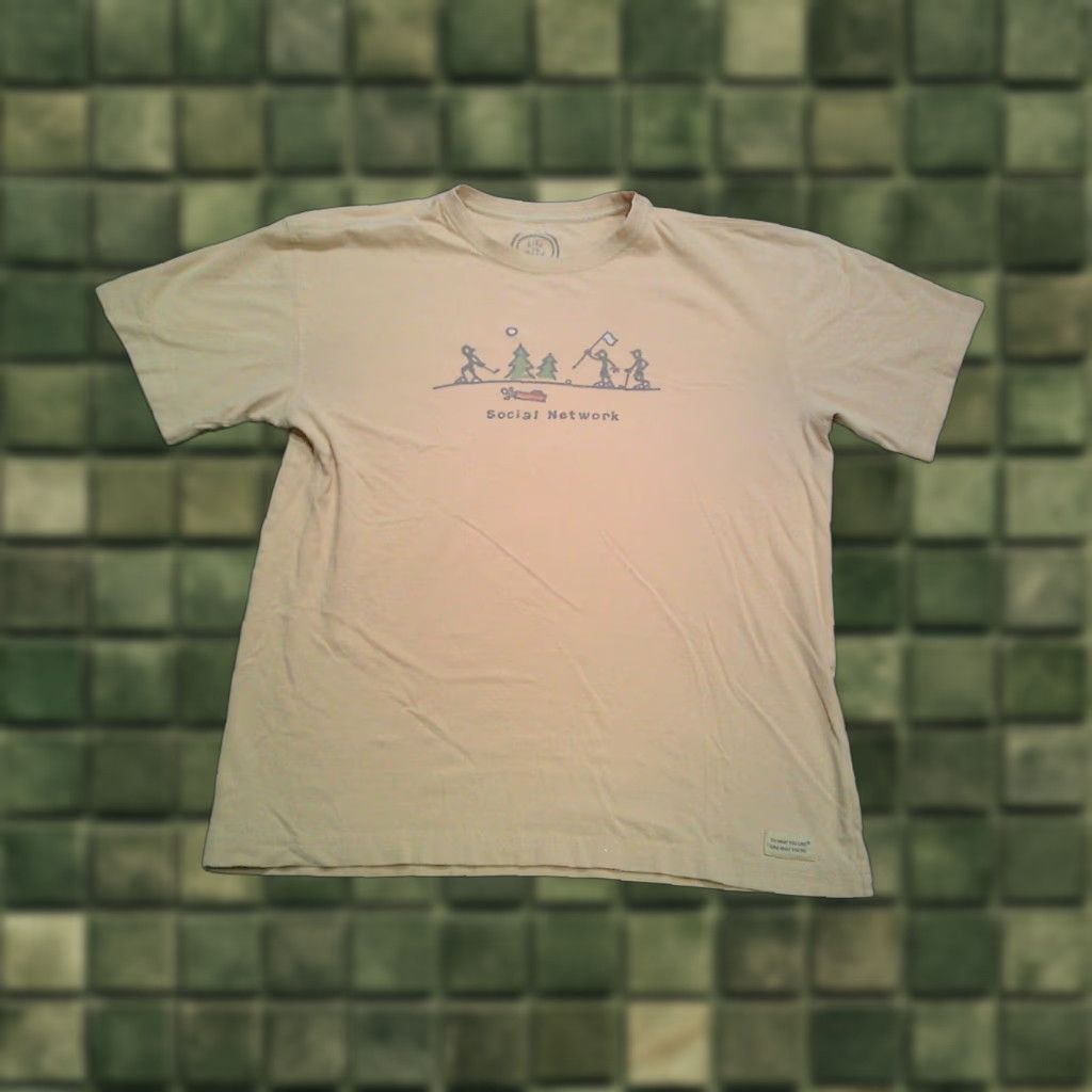 Life is Good Life is Good T Shirt Mens Medium Yellow Outdoor Hiking Social Network Logo Short Sleeve Crew Neck Regular Fits Size US M / EU 48-50 / 2 - 1 Thumbnail