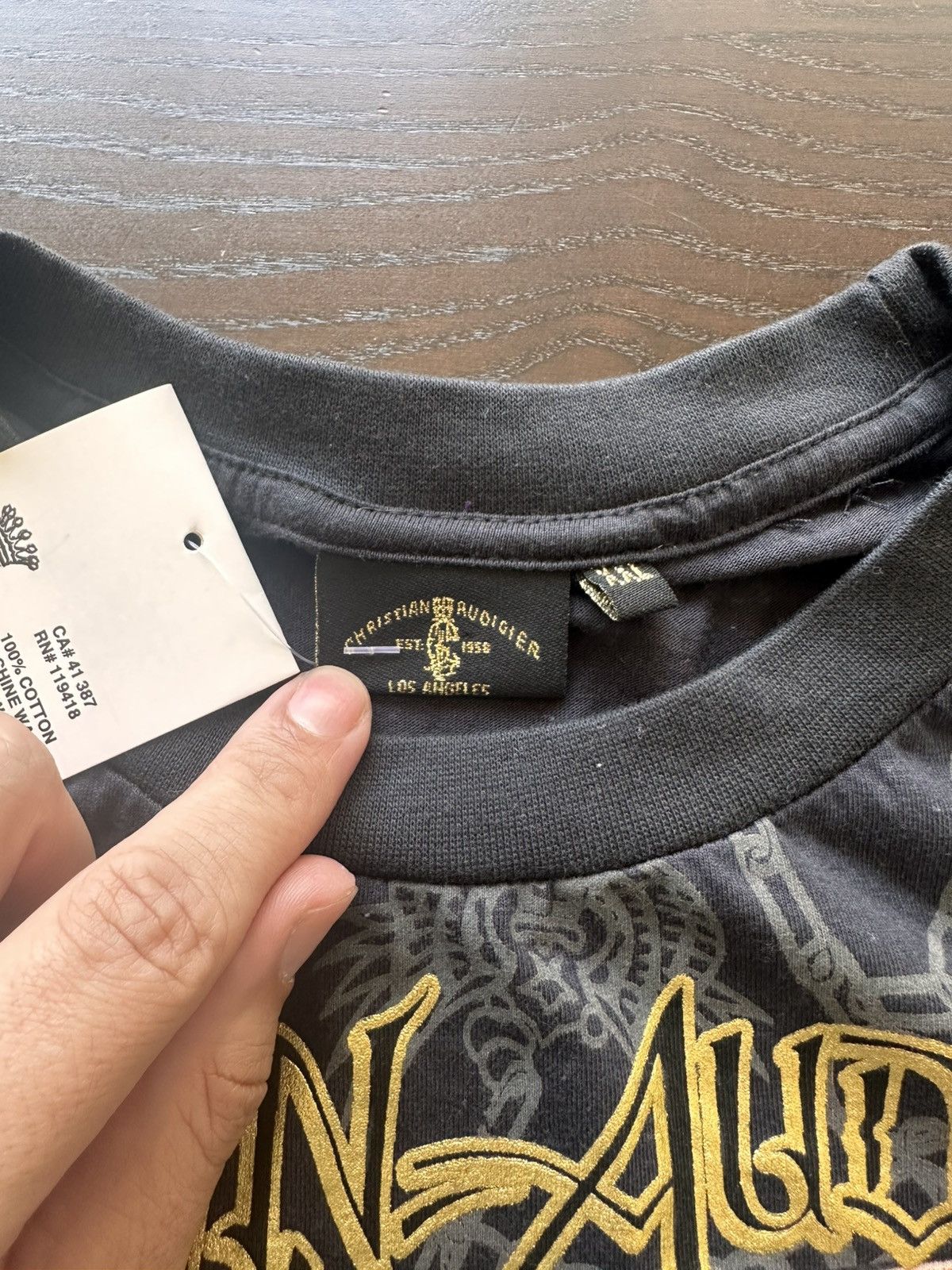Christian Audigier Christian Audigier LA Skull Tattoo Rose Art Rhinestone Size US XXL / EU 58 / 5 - 4 Thumbnail