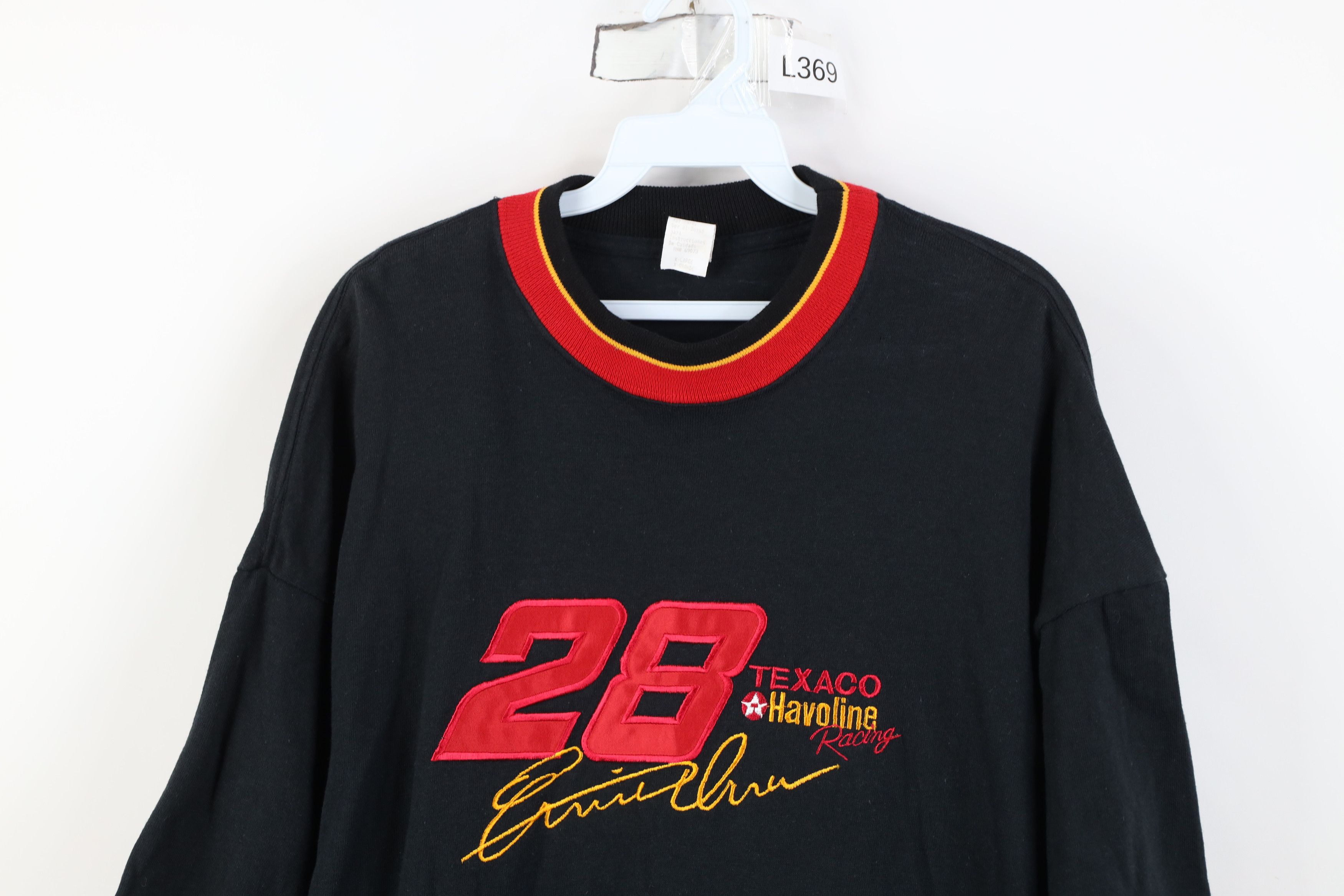 Vintage Vintage 90s NASCAR Racing Ernie Irvan T-Shirt Black USA Size US XL / EU 56 / 4 - 2 Thumbnail