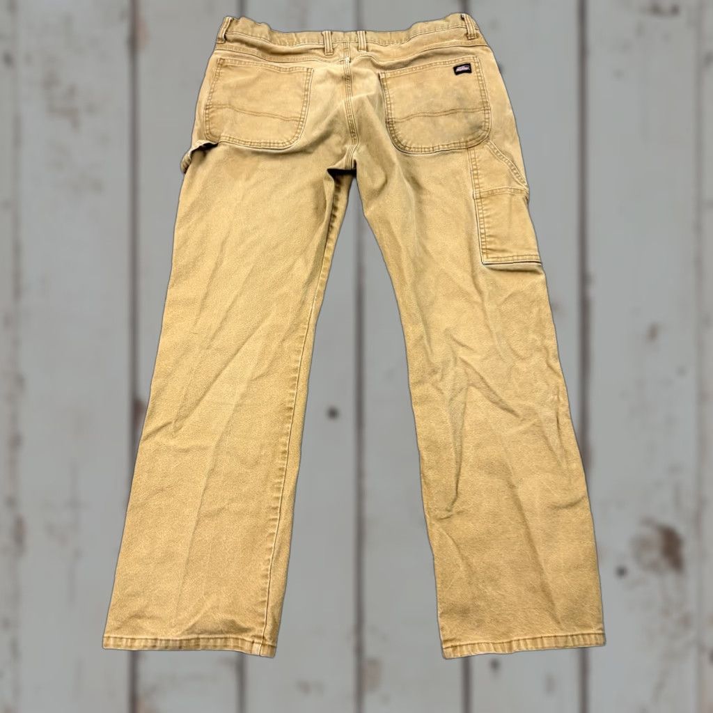 Dickies Dickies Pants 36 Brown Carpenter Canvas Mid Regular Cotton Spandex Stretch Workwear Mens Size US 33 - 1 Thumbnail