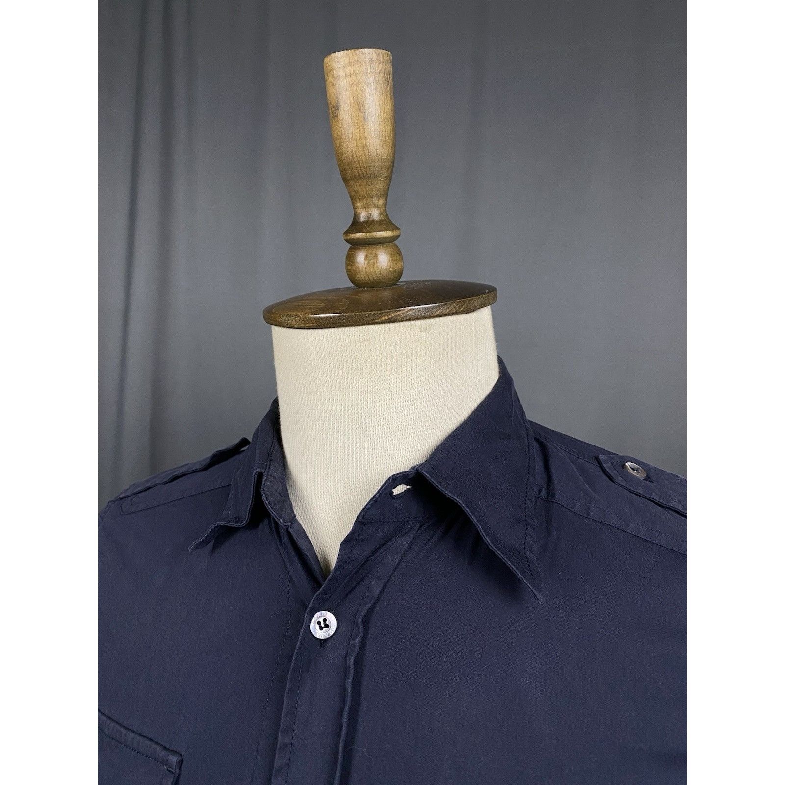 Prada Prada Red Tab Men's Blue Distressed Longsleeve Shirt Size 39 Size US S / EU 44-46 / 1 - 5 Thumbnail