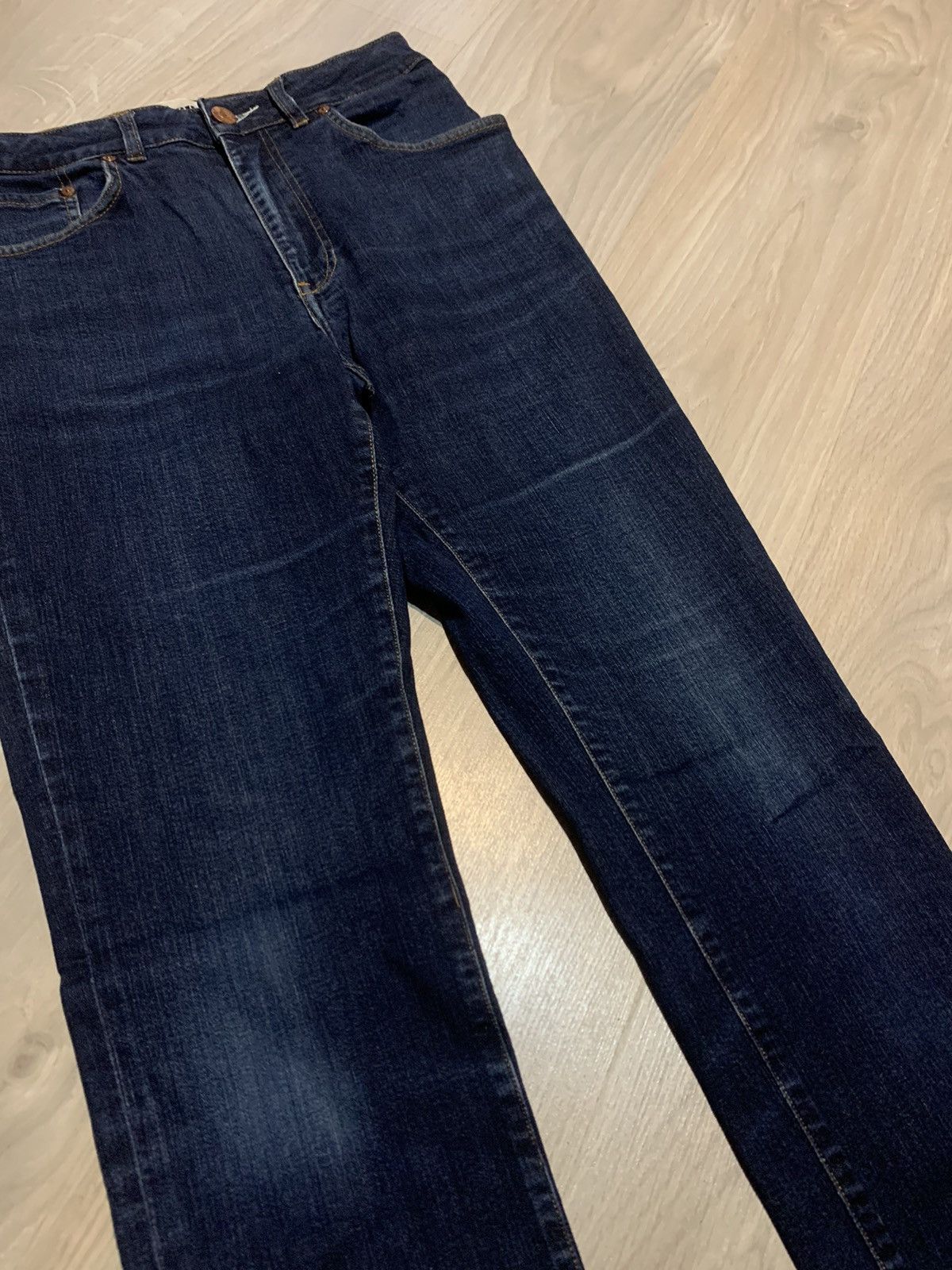 Acne Studios × Jean Acne Needle Soft Raw Jeans Pants Denim Faded Dark Wash 31/34 Size 31" - 4 Thumbnail