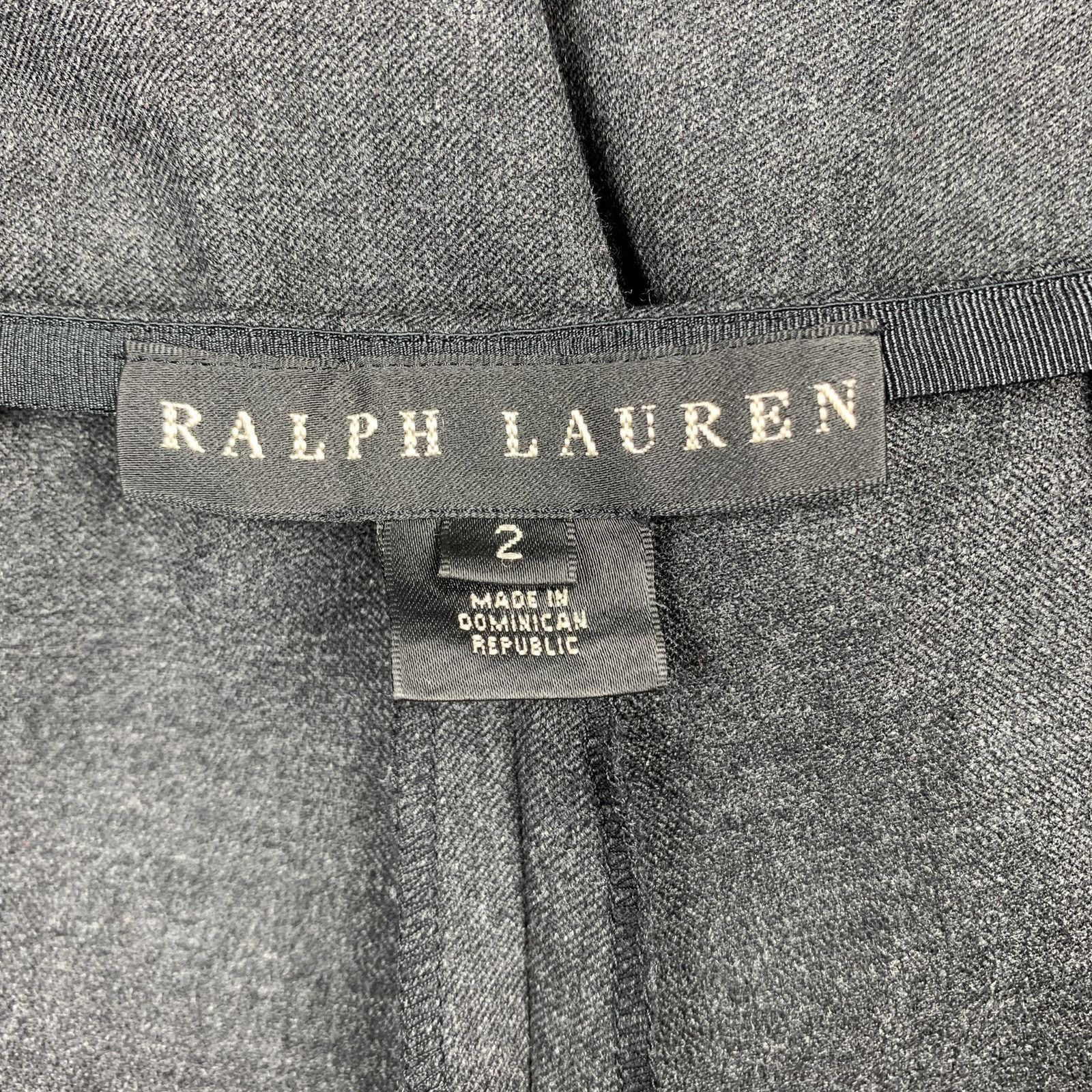 RALPH LAUREN Black Label Size 2 Charcoal Wool Dress Pants