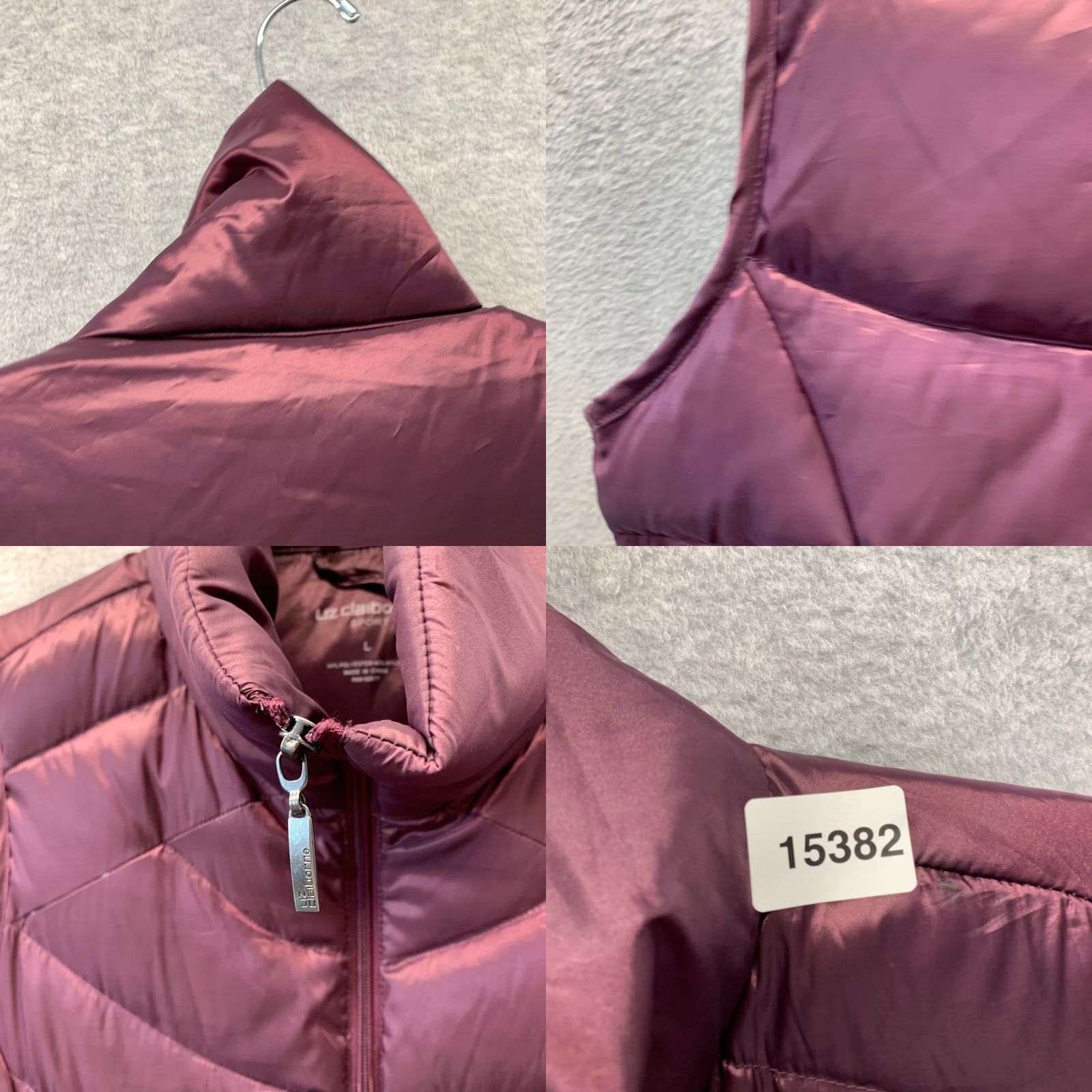 Liz Claiborne Liz Claiborne Vest Womens Large Red Down Puffer Zip Full Zip Sleeveless Quilted Snaps 80s 90s Classic Size L / US 10 / IT 46 - 10 Thumbnail