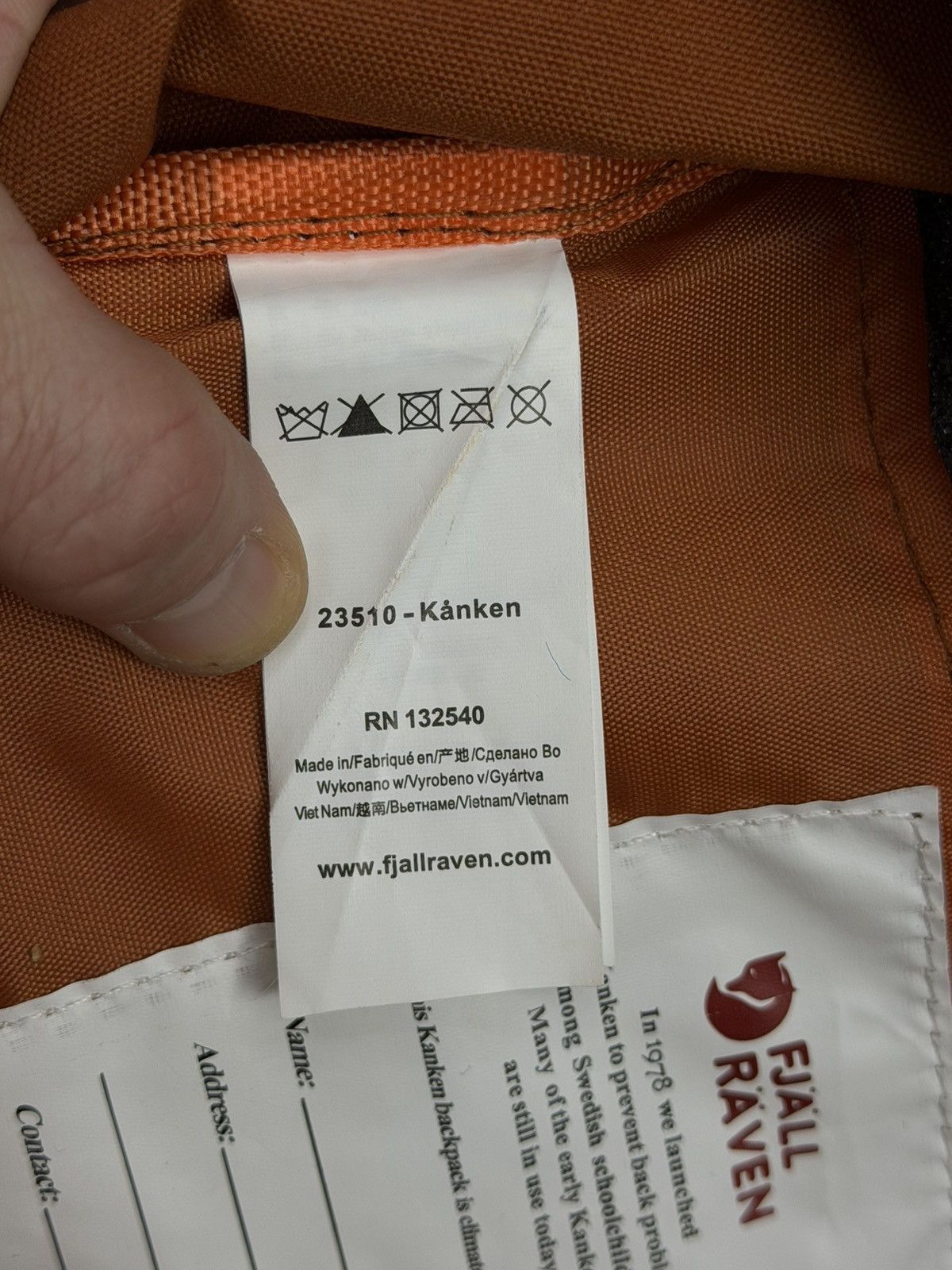 Fjallraven Fjallraben Kanken Mini Backpack Orange/Brown Unisex Size ONE SIZE - 11 Thumbnail