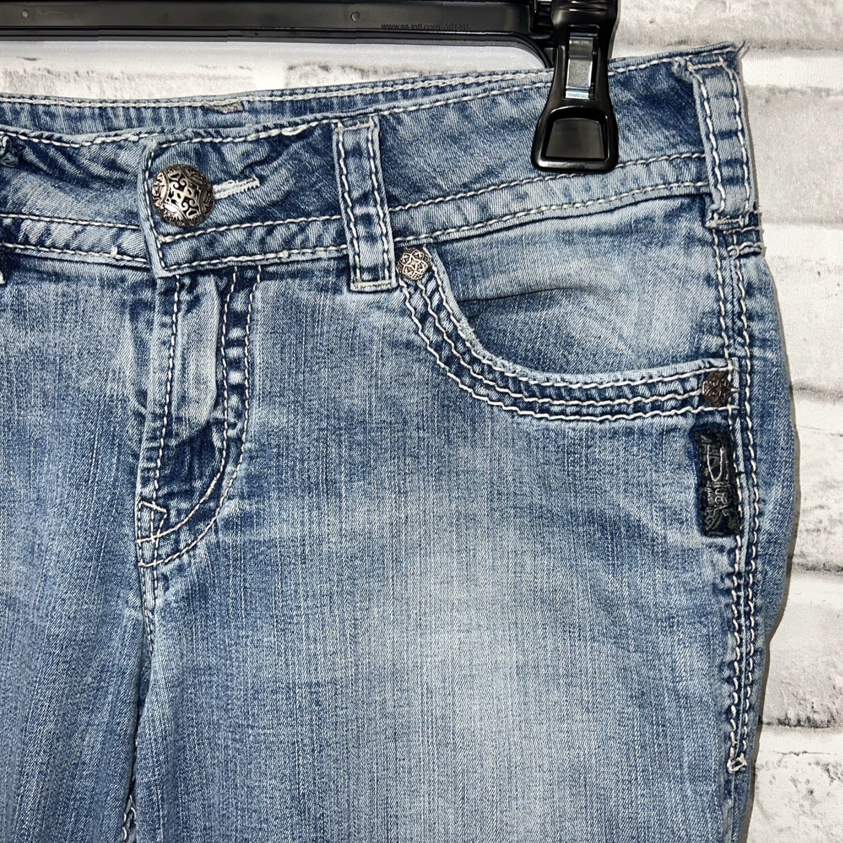 Vintage Silver Suki Surplus Capri Jeans Womens 29 Blue Men? Wait. Size 29" - 2 Thumbnail