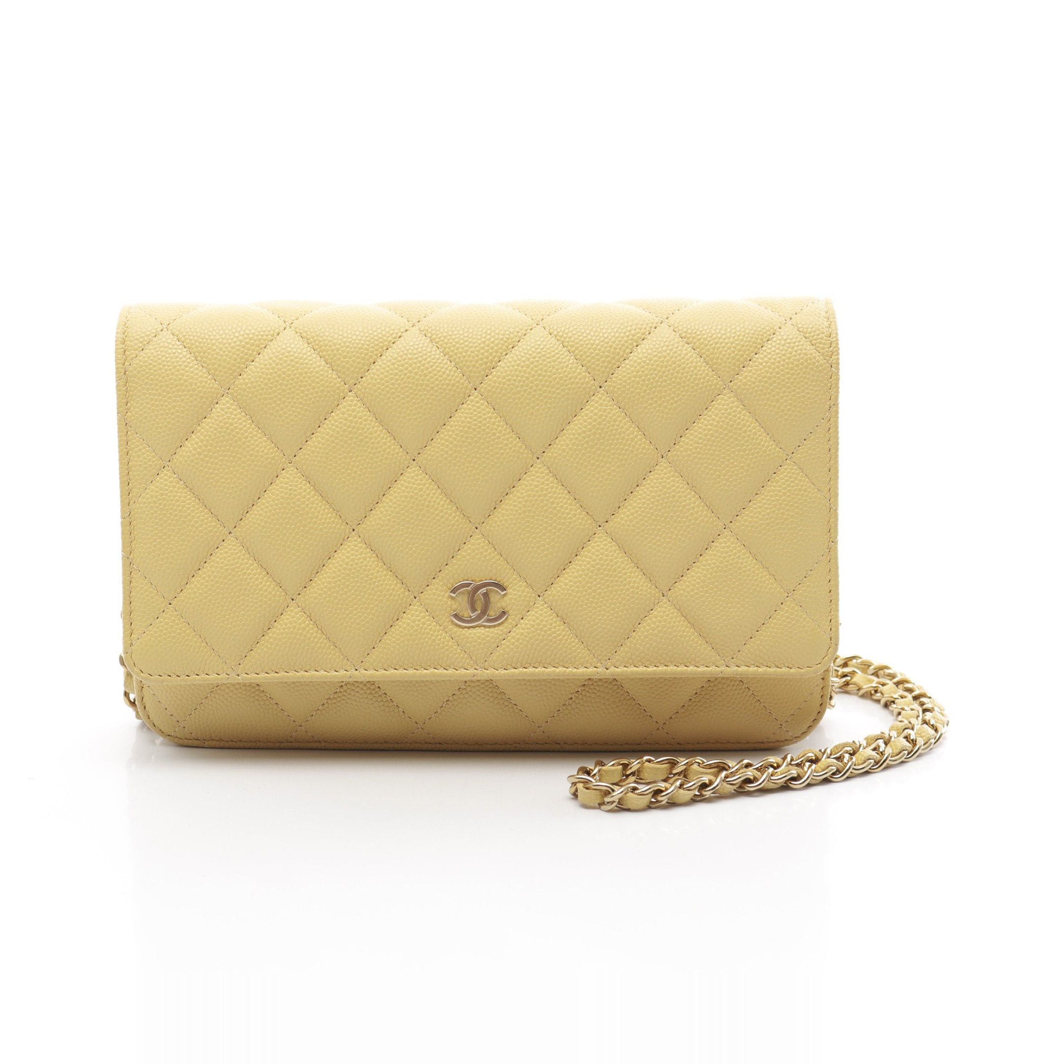 Chanel Chanel Matelasse Chain Wallet Caviar Skin Light Yellow Gold Hardware Size ONE SIZE - 1 Thumbnail