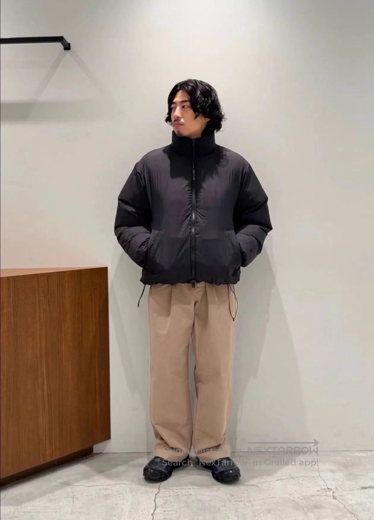 Goldwin Black Puffer Jacket with Zip Closure - Size L. Size US L / EU 52-54 / 3 - 8 Thumbnail