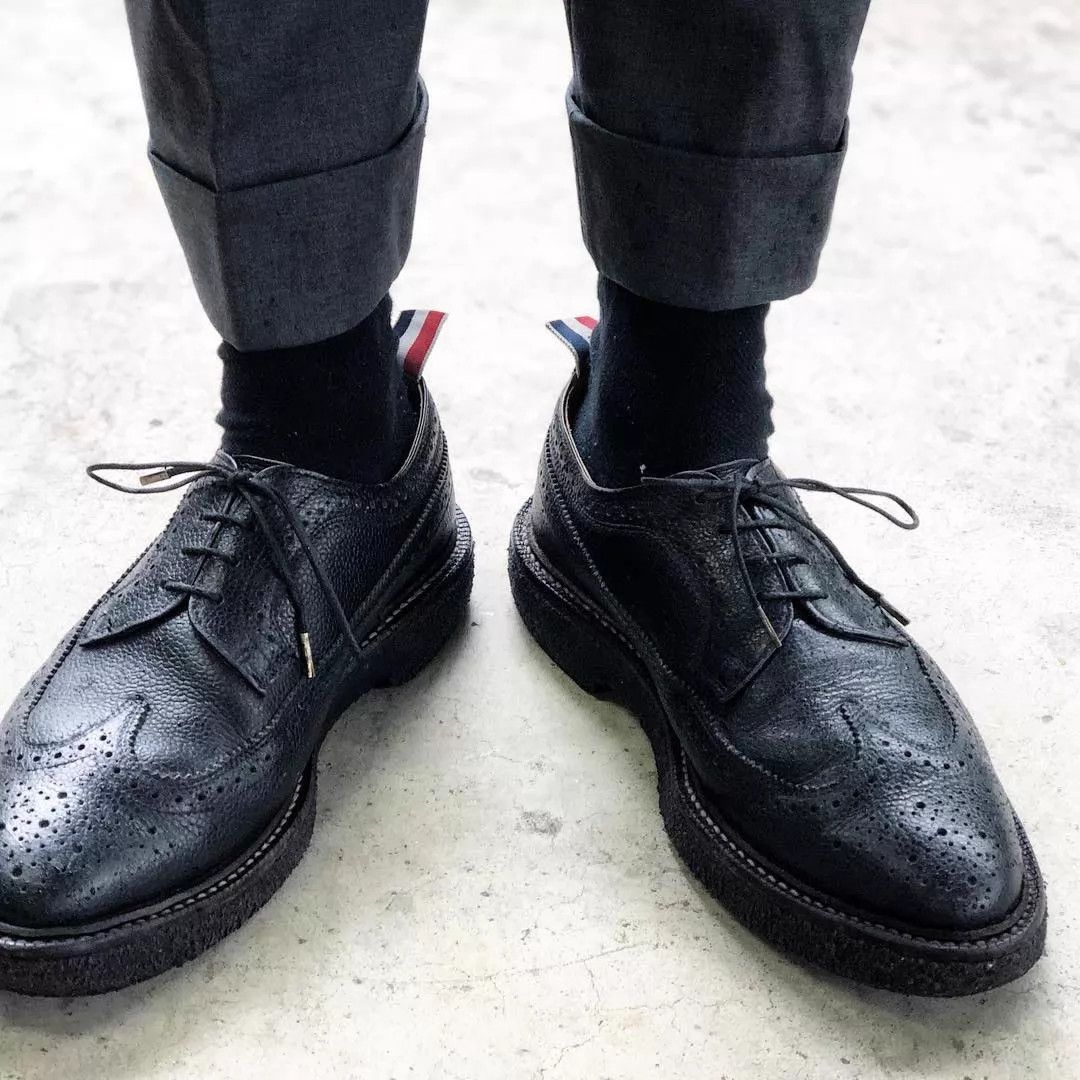 Thom Browne Thom Browne Classic Black Brogue Rubber Sole Size 10 Size US 10 / EU 43 - 8 Thumbnail