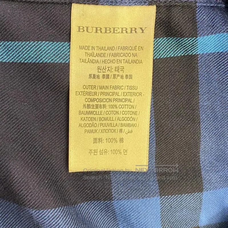 Burberry Burberry Blue Cotton Long Sleeve Shirt. Size US M / EU 48-50 / 2 - 7 Thumbnail