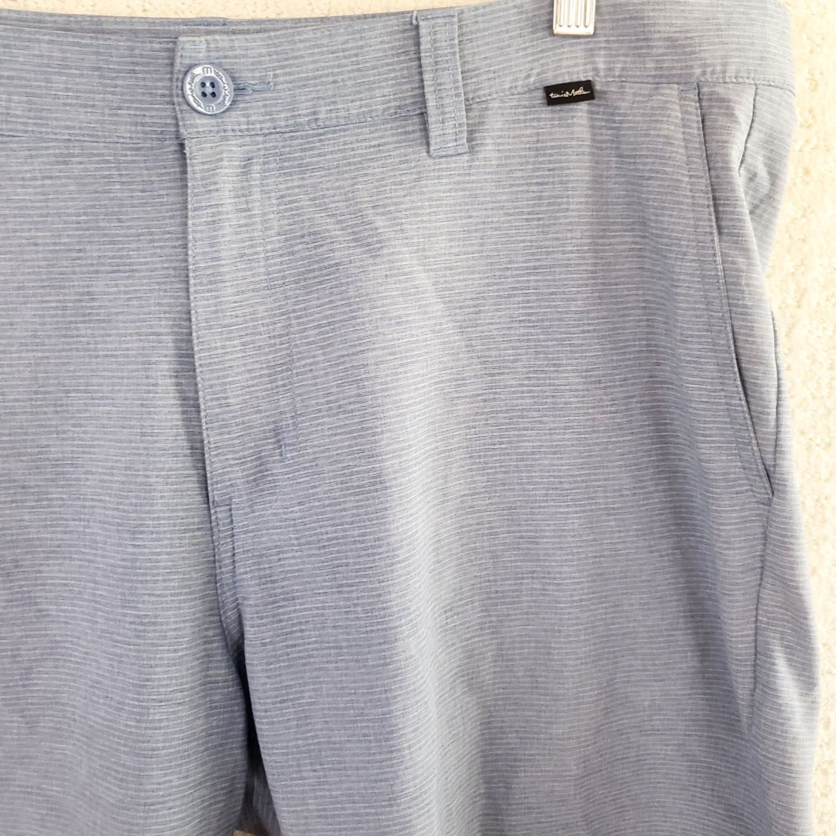 TravisMathew VINTAGE? No. Travis Mathew Shorts Mens 38x10 Blue Striped Golf Chino Performance Stretch Tech Size US 38 / EU 54 - 4 Thumbnail