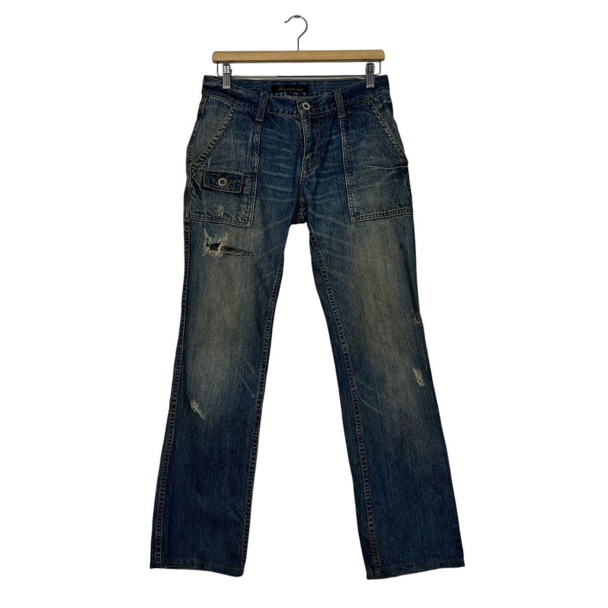 Japanese Brand Vintage Three Stone Throw Distressed Bush Pants Size 30" / US 8 / IT 44 - 1 Thumbnail