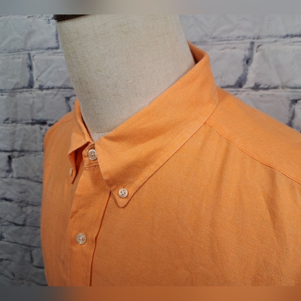 Ralph Lauren Ralph Lauren Men's Classic Fit Orange 100% Linen Button Do Size US XXL / EU 58 / 5 - 5 Thumbnail