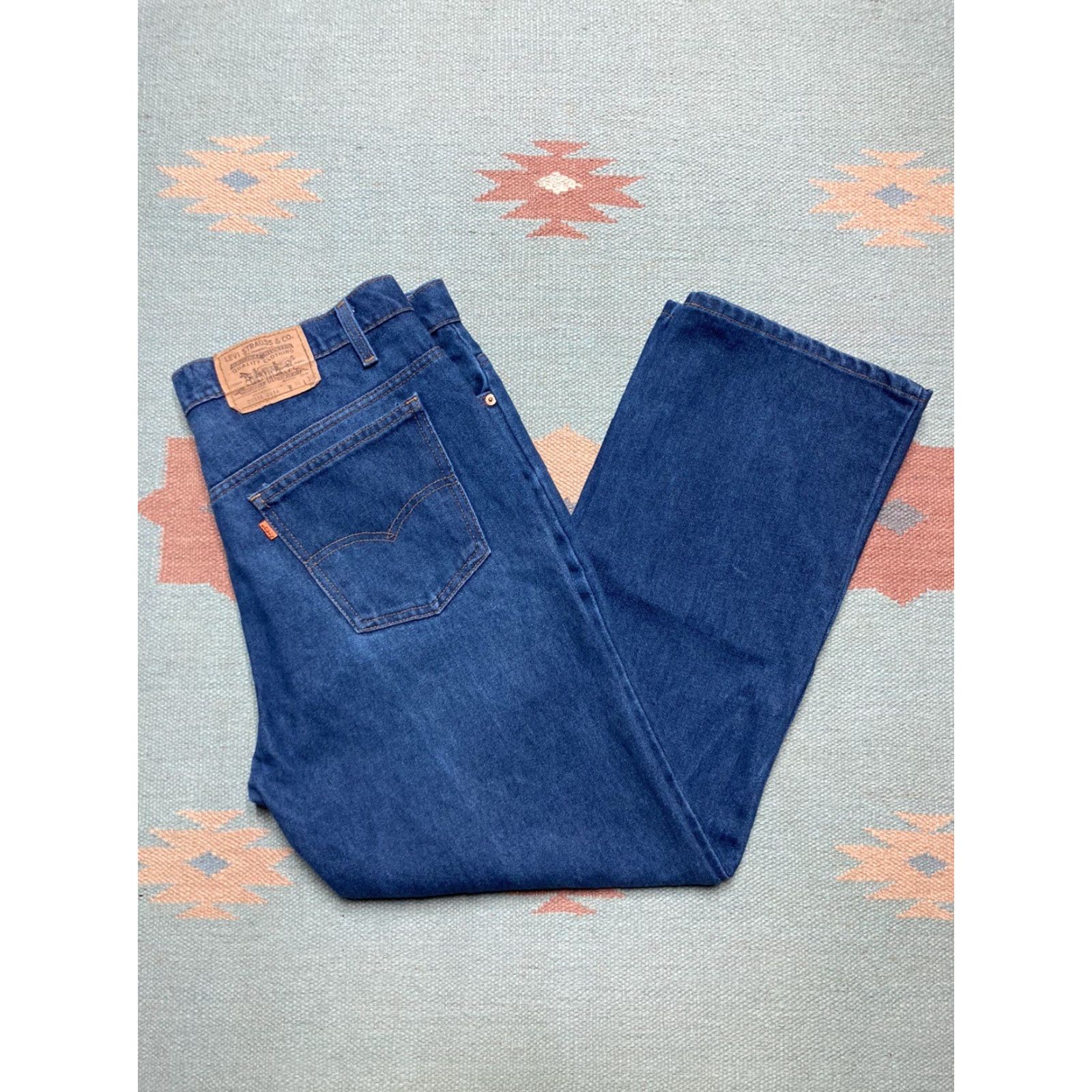 Levi's VINTAGE Levi’s 516 Jeans Men Wide-Leg Dark Indigo 80s 38x29 Baggy Bootcut Orange Tab Blues Full Size US 38 / EU 54 - 2 Thumbnail