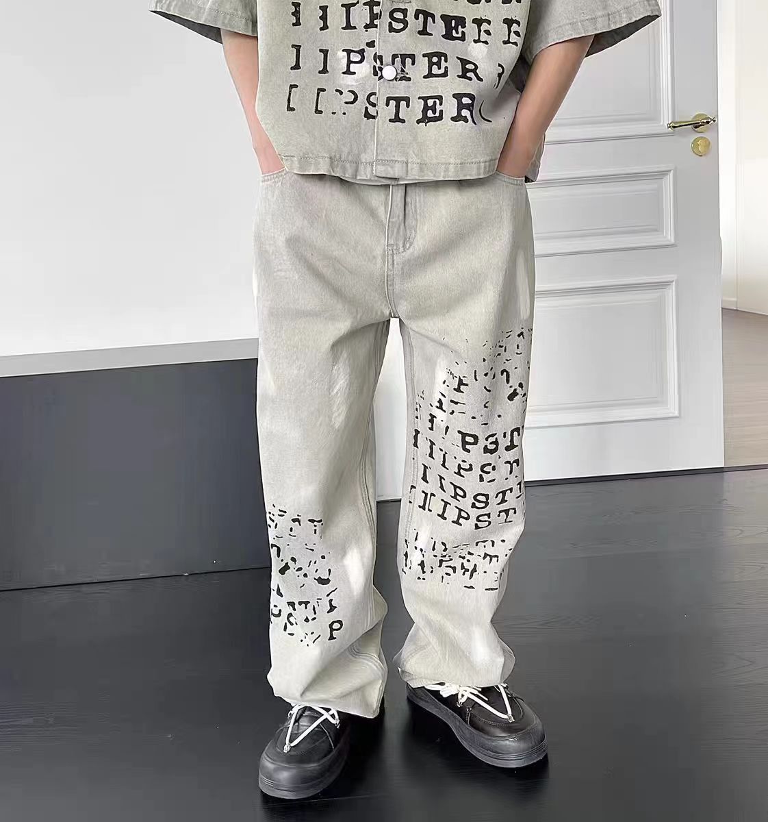 Japanese Brand × Jean Washed and printed design casual jeans Size US 32 / EU 48 - 3 Thumbnail