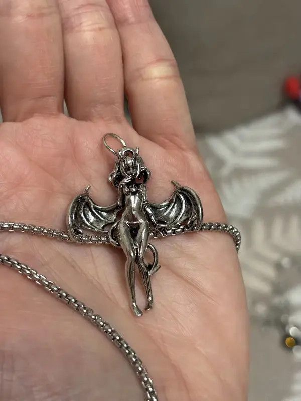 Jewelry Sexy Angel Necklace Y2K Gothic Punk Chain Size ONE SIZE - 7 Thumbnail